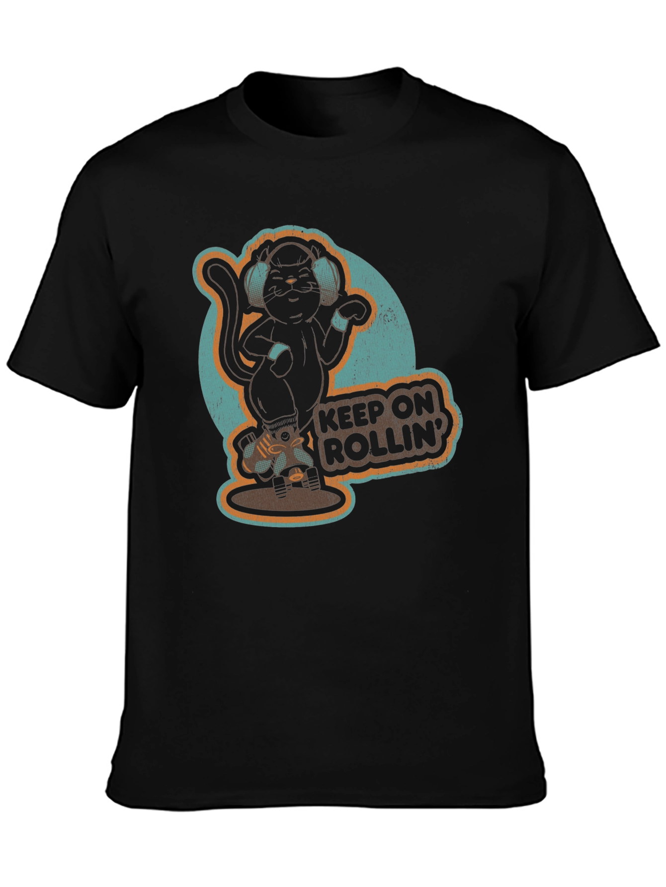 Cool Cat Roller Skating Graphic Tee