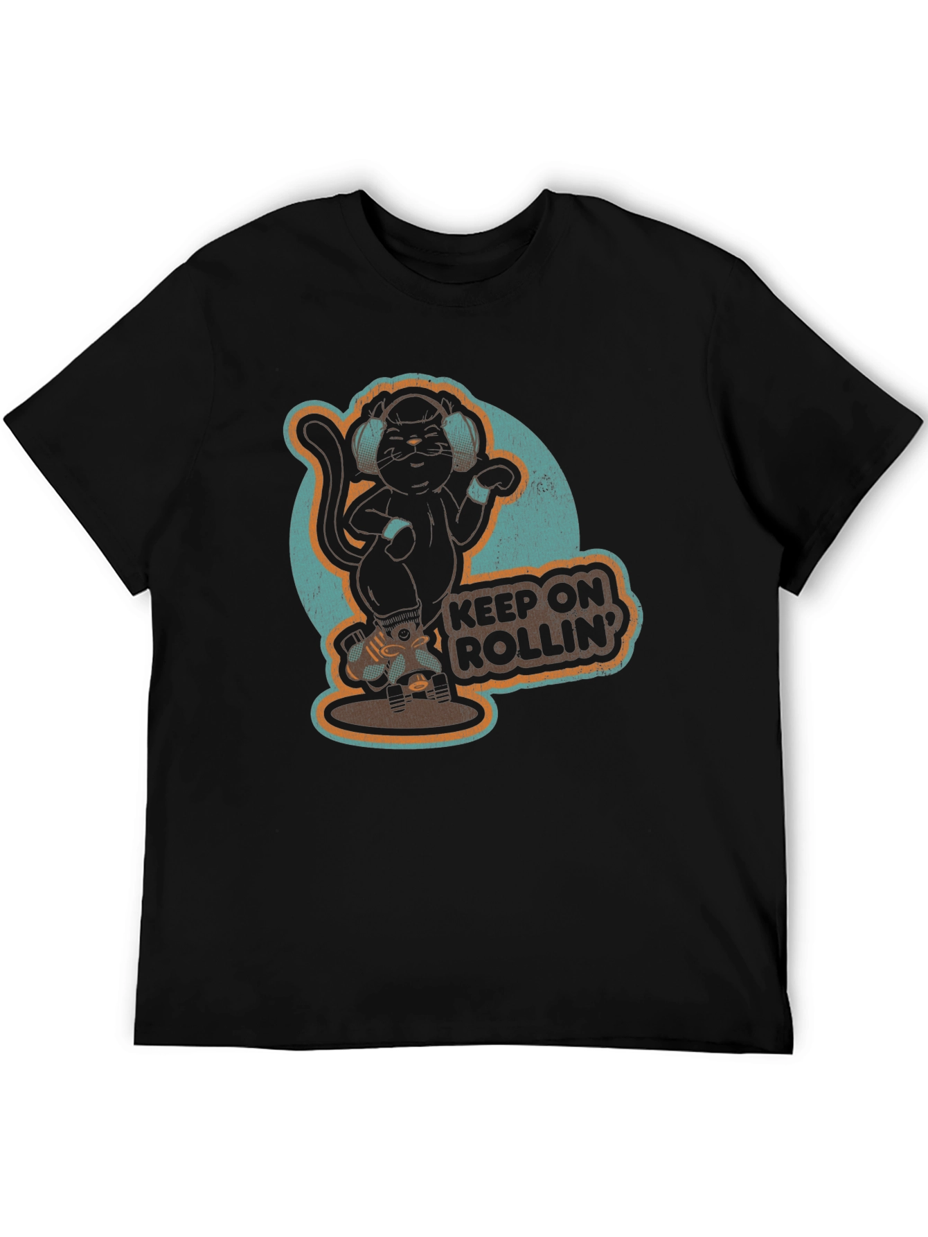 Cool Cat Roller Skating Graphic Tee