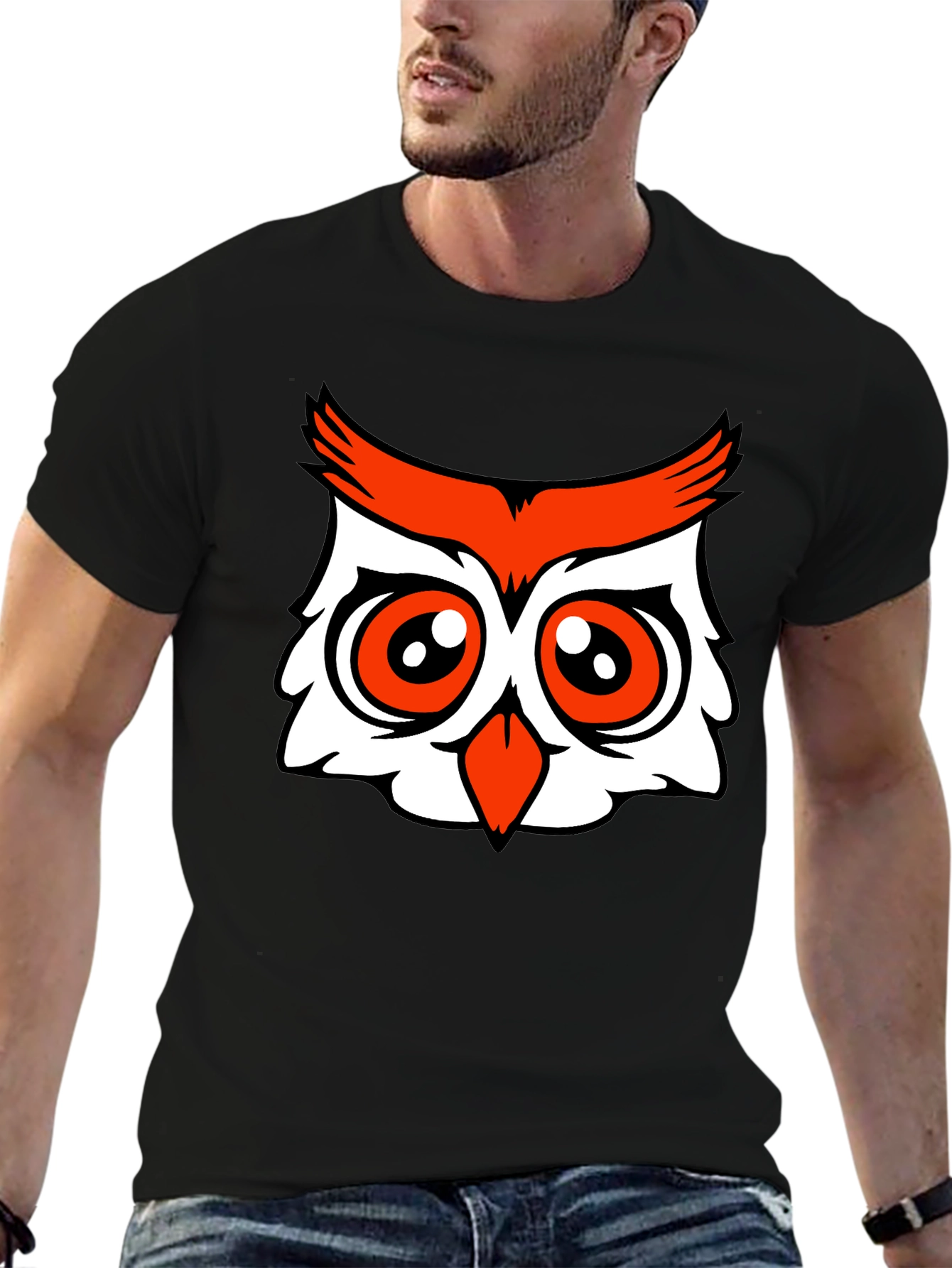 Owl Graphic Tee - Black Cotton Blend