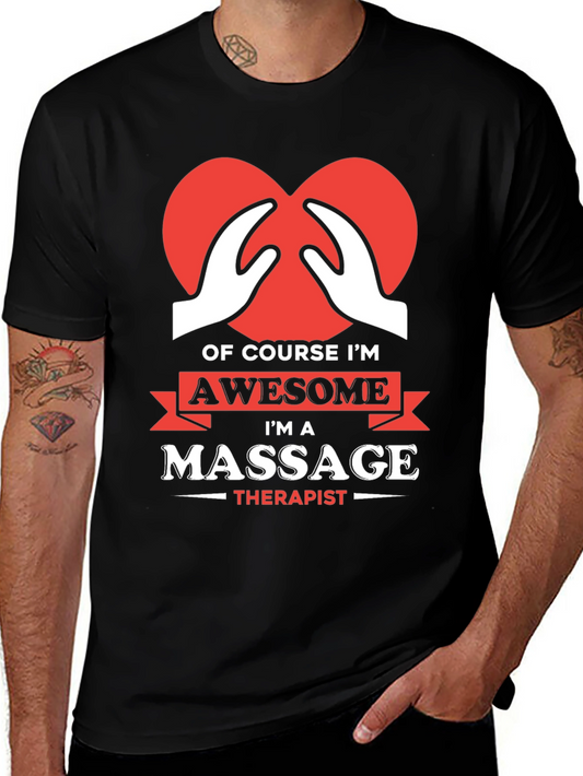 Awesome Massage Therapist T-Shirt - Heart Hands Design