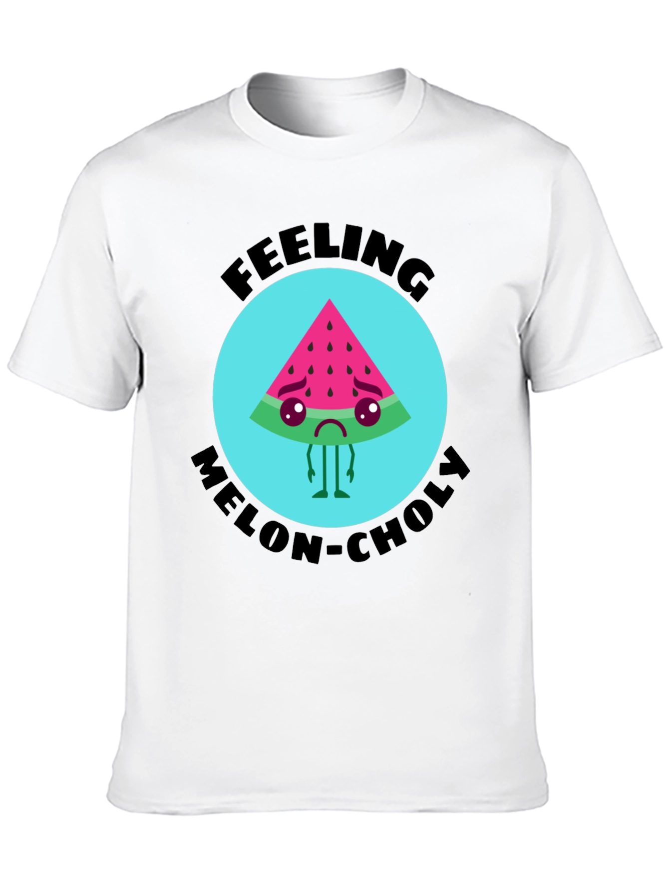 Melon-choly Graphic Tee - Sad Watermelon T-Shirt