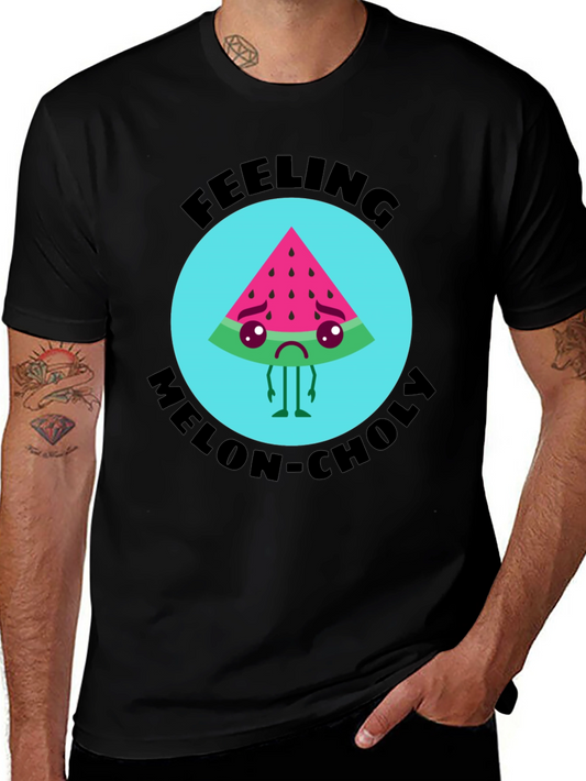 Melon-choly Graphic Tee - Sad Watermelon T-Shirt