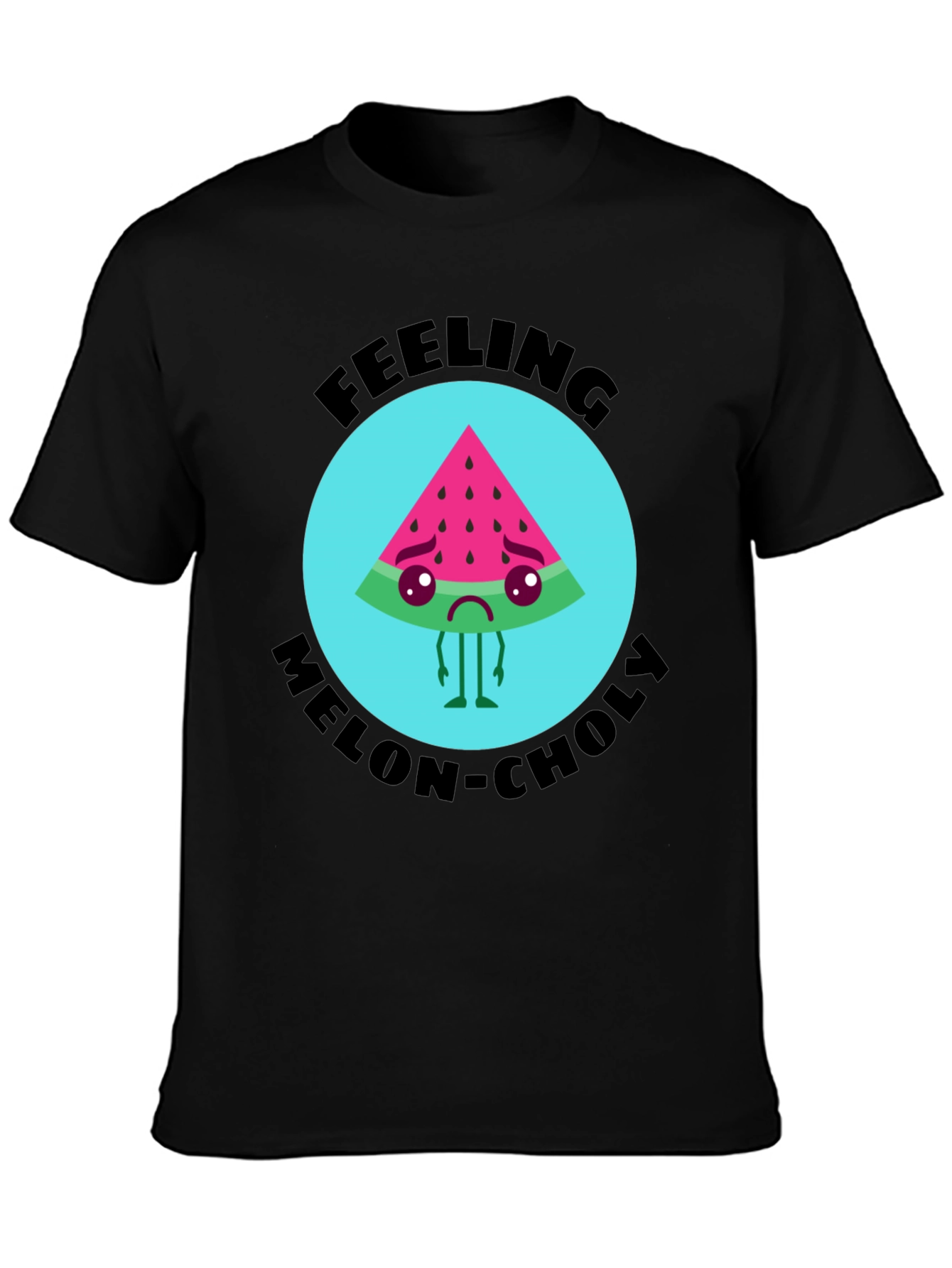 Melon-choly Graphic Tee - Sad Watermelon T-Shirt