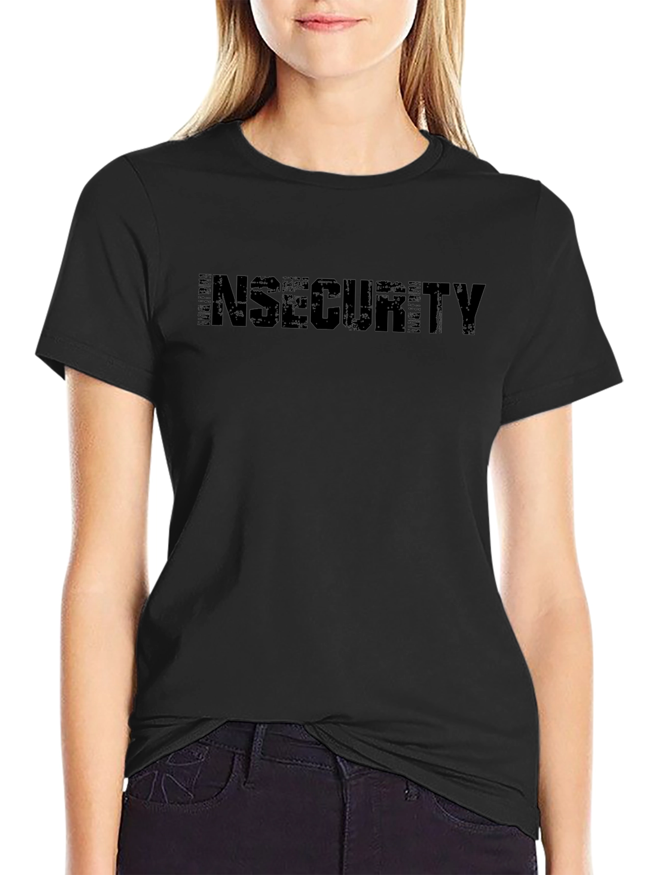 Insecurity Black Graphic T-Shirt