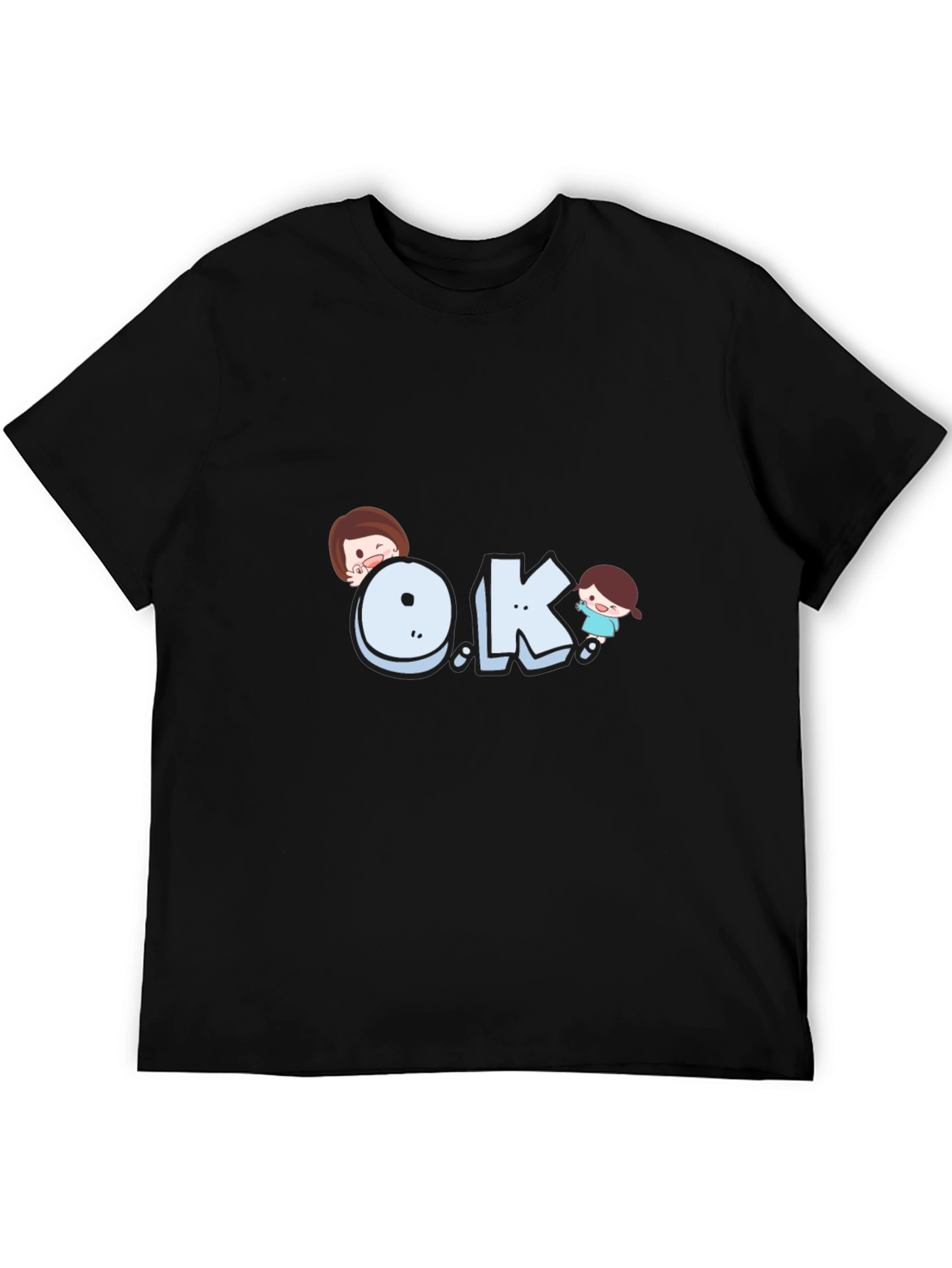 Cartoon OK Graphic T-Shirt