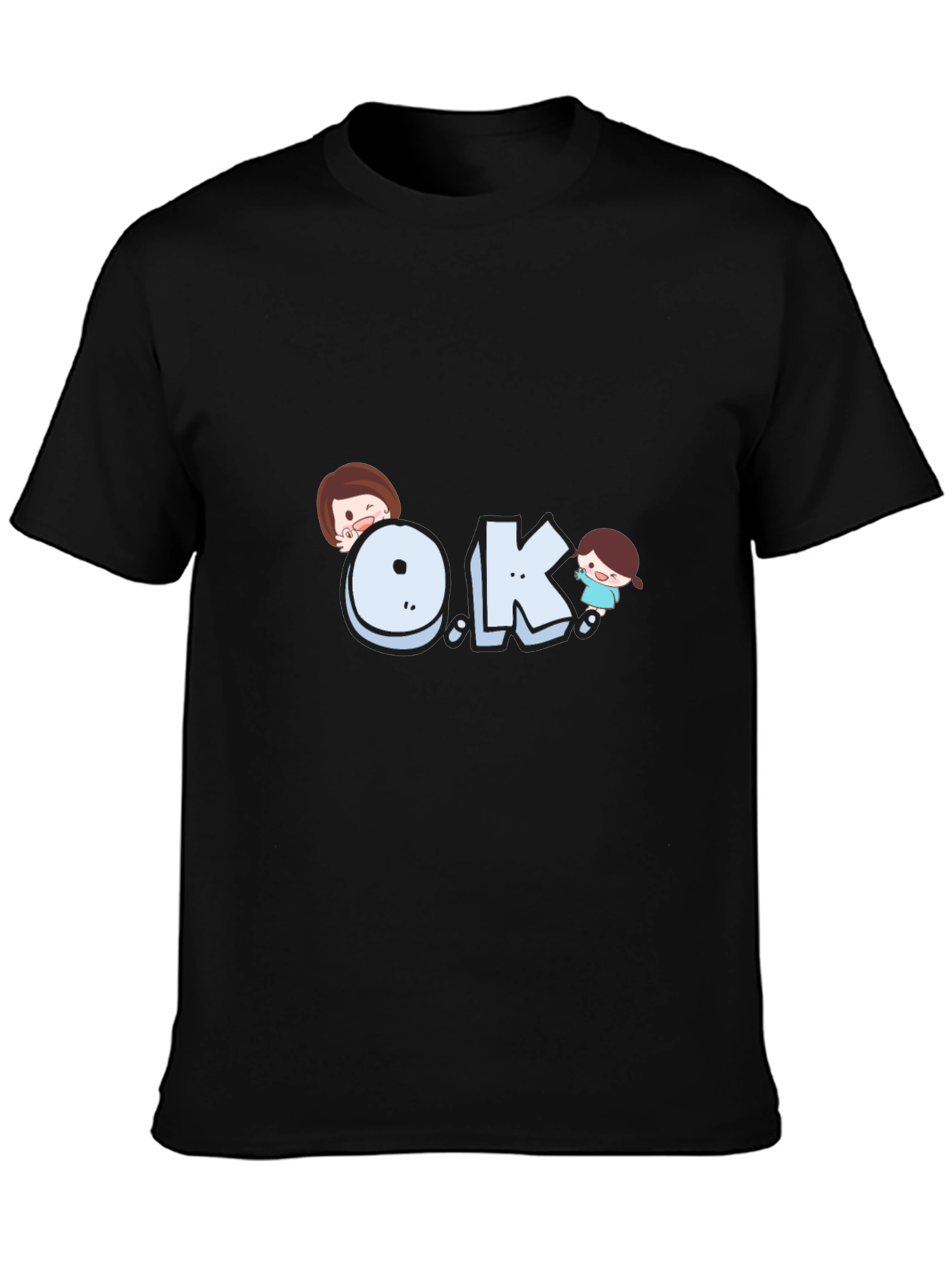 Cartoon OK Graphic T-Shirt