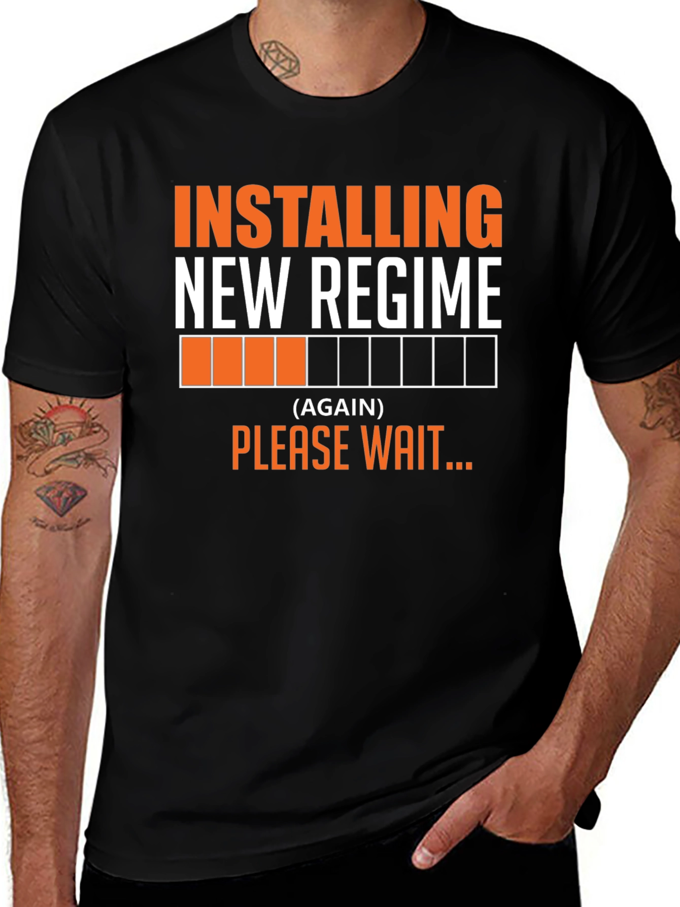 Installing New Regime Funny Slogan T-Shirt