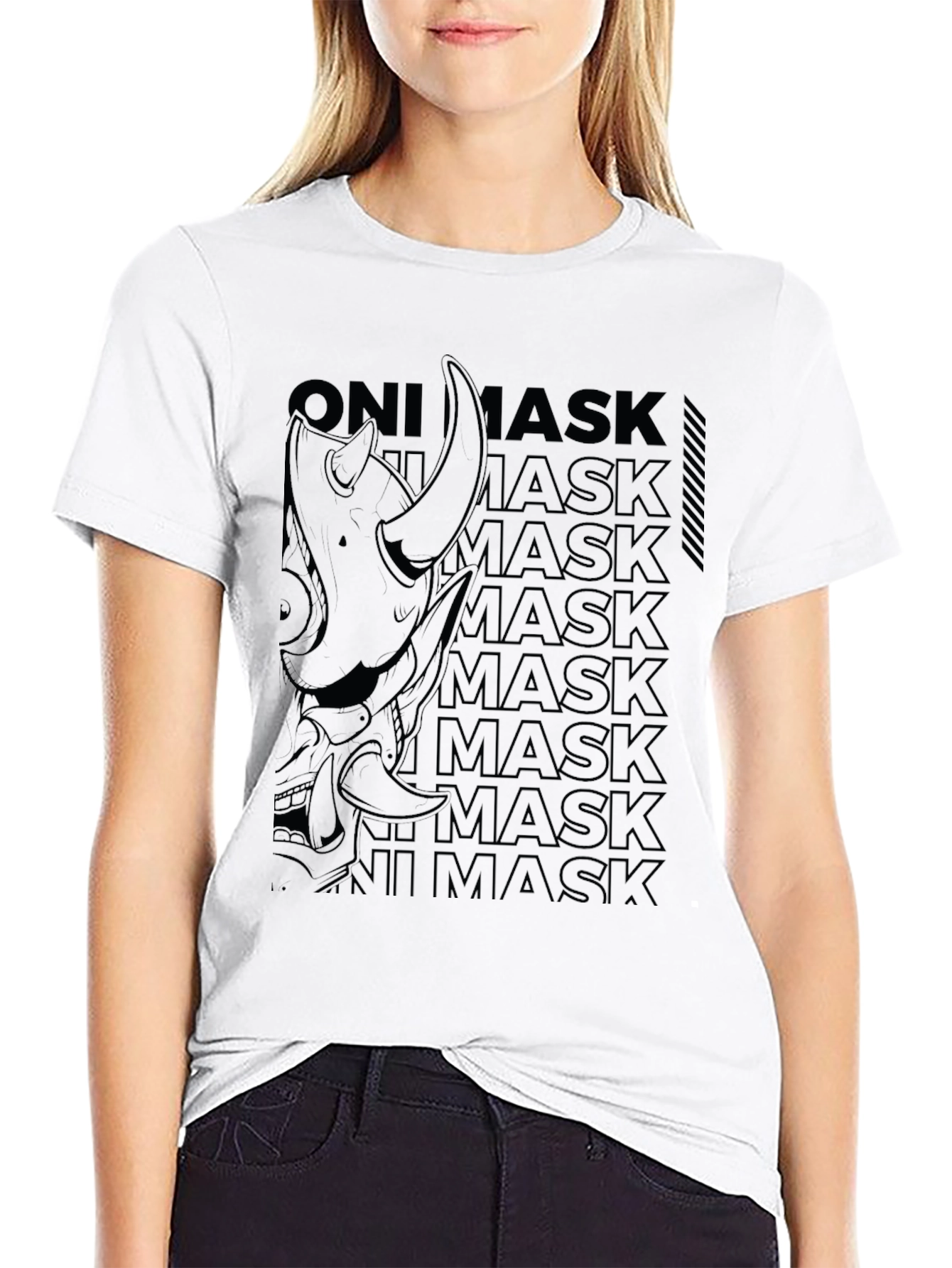 Oni Mask Graphic Print Tee