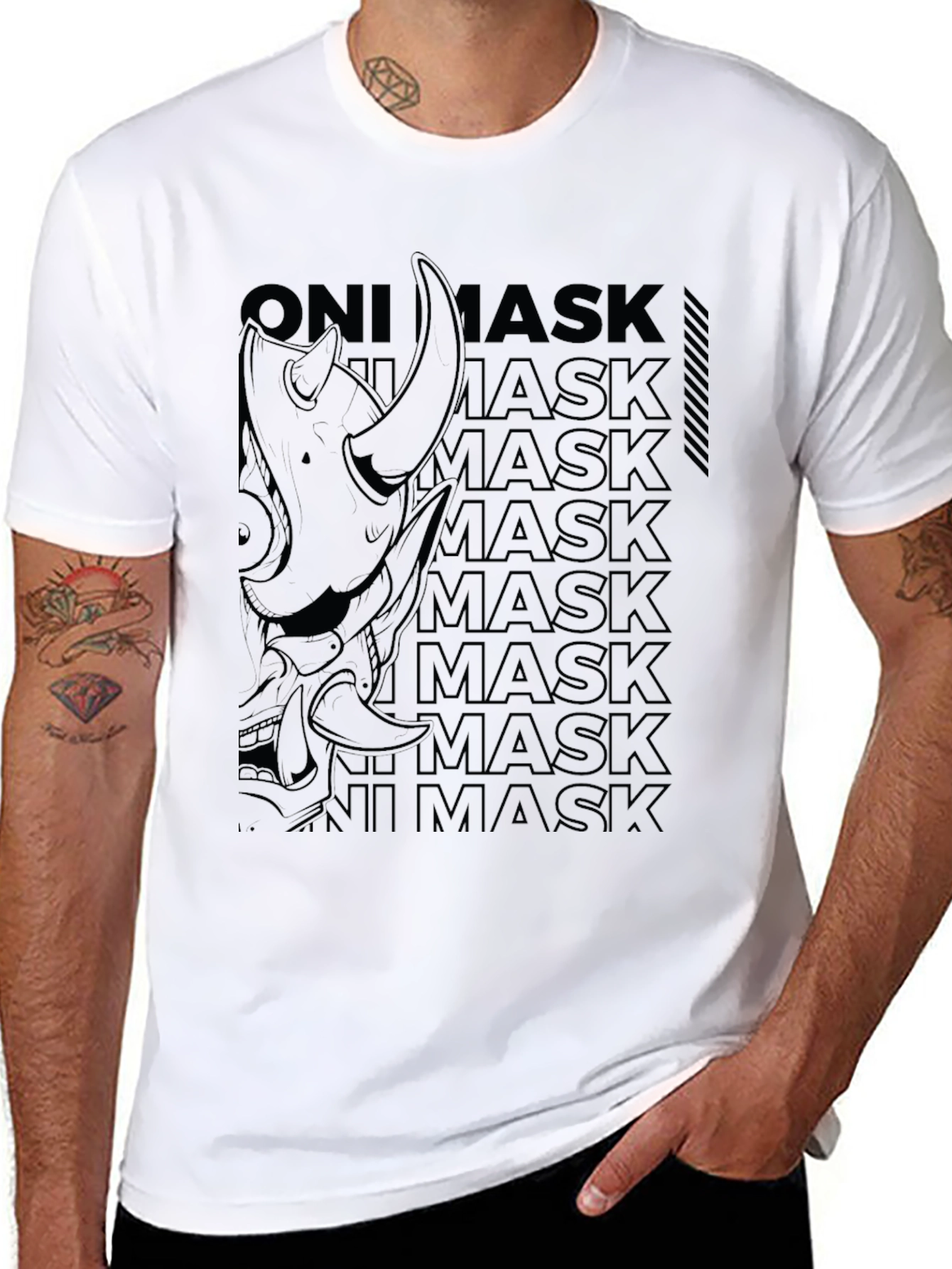 Oni Mask Graphic Print Tee