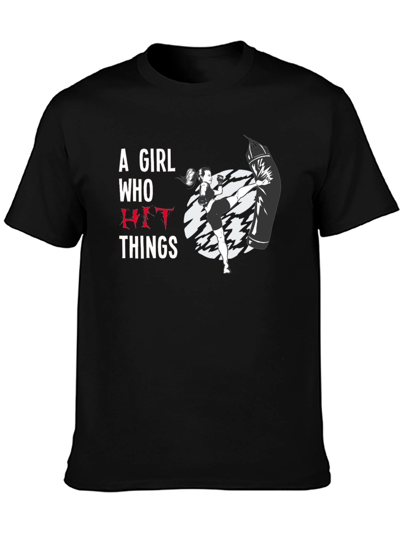 A Girl Who Hit Things T-Shirt - Black