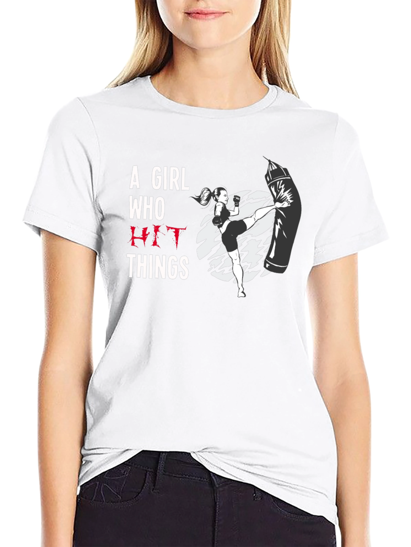 A Girl Who Hit Things T-Shirt - Black