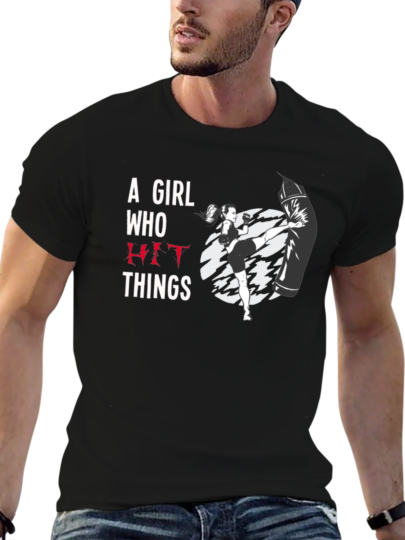 A Girl Who Hit Things T-Shirt - Black