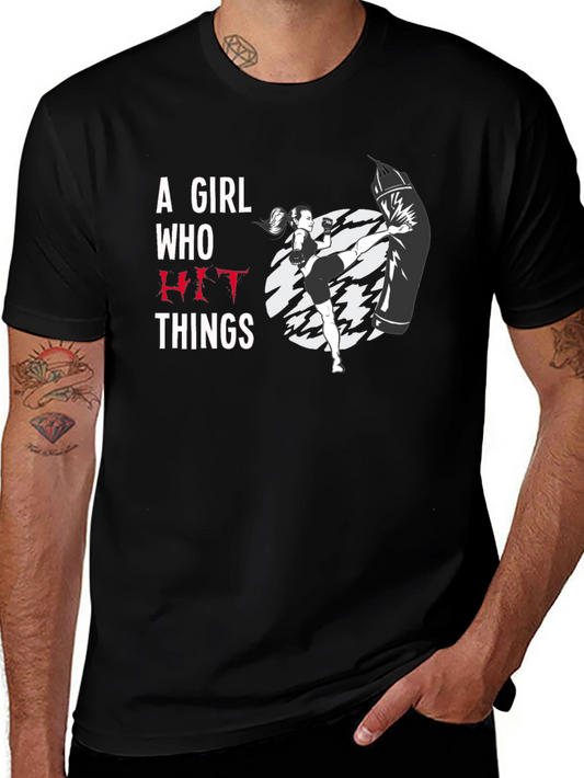 A Girl Who Hit Things T-Shirt - Black