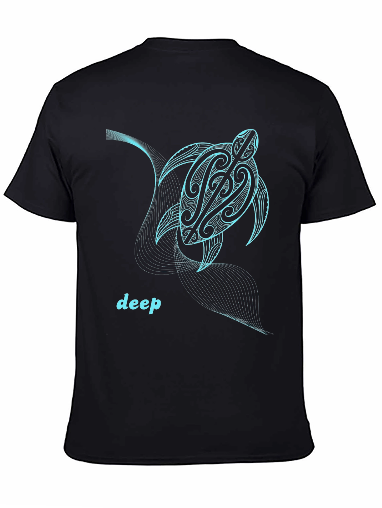 Tribal Turtle Graphic Tee - Deep Sea Design