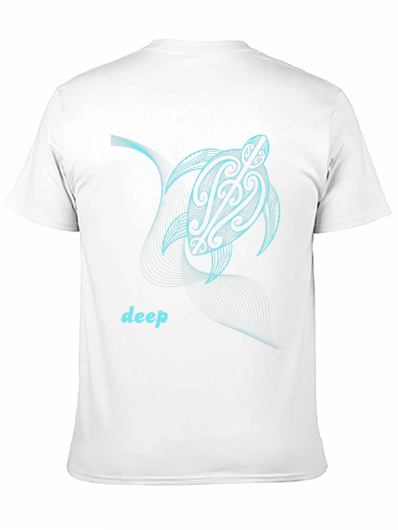 Tribal Turtle Graphic Tee - Deep Sea Design