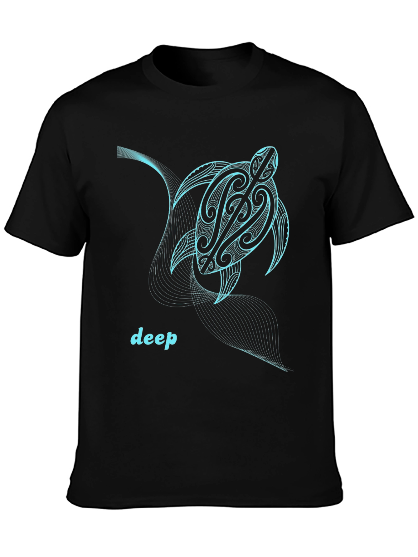 Tribal Turtle Graphic Tee - Deep Sea Design