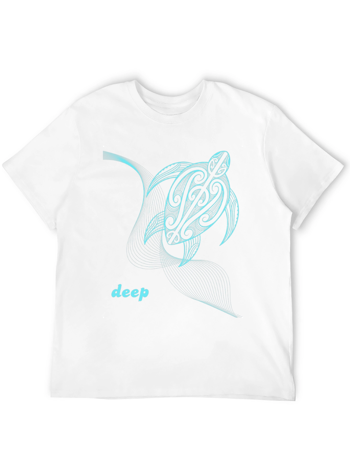 Tribal Turtle Graphic Tee - Deep Sea Design
