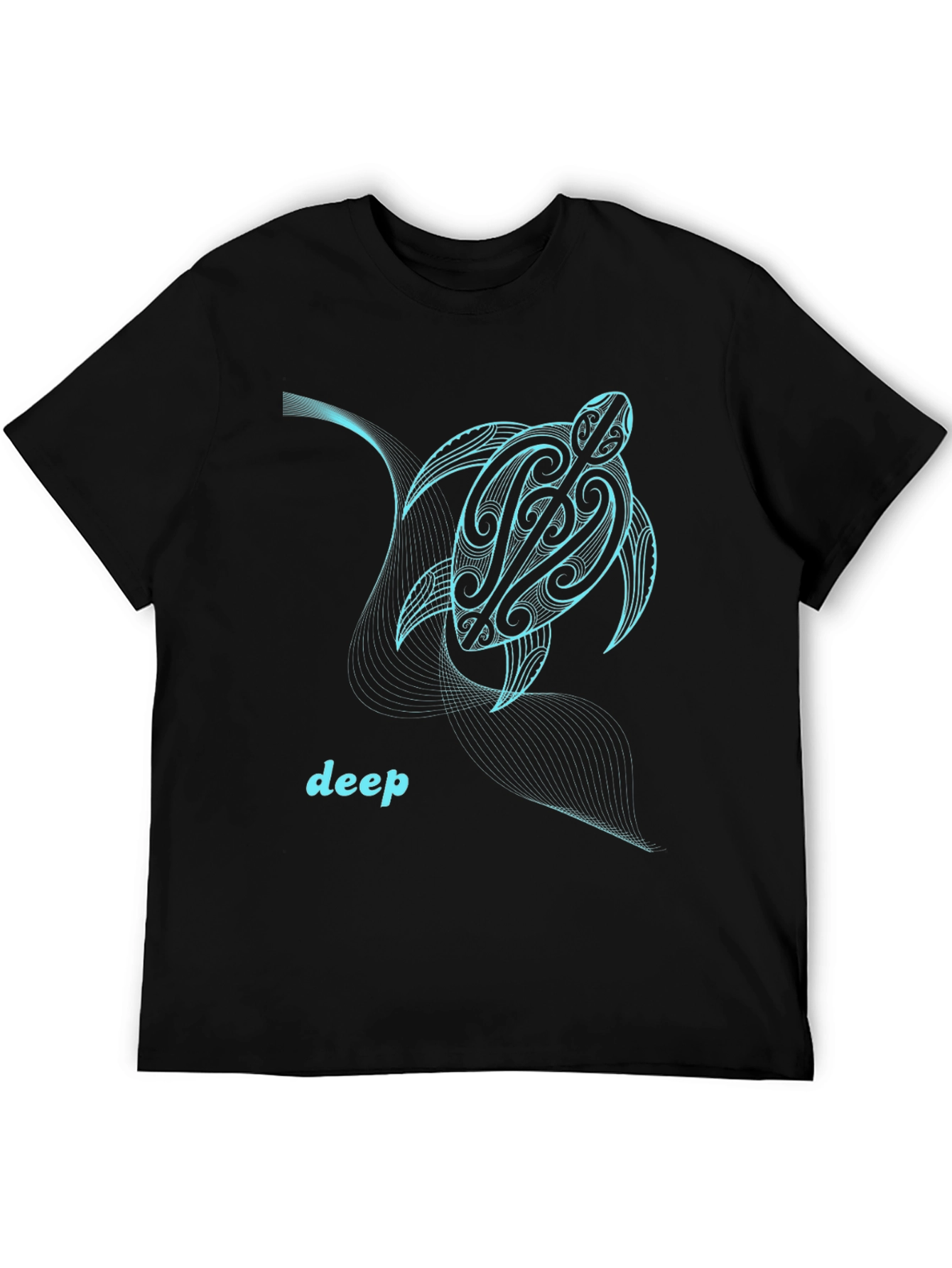 Tribal Turtle Graphic Tee - Deep Sea Design
