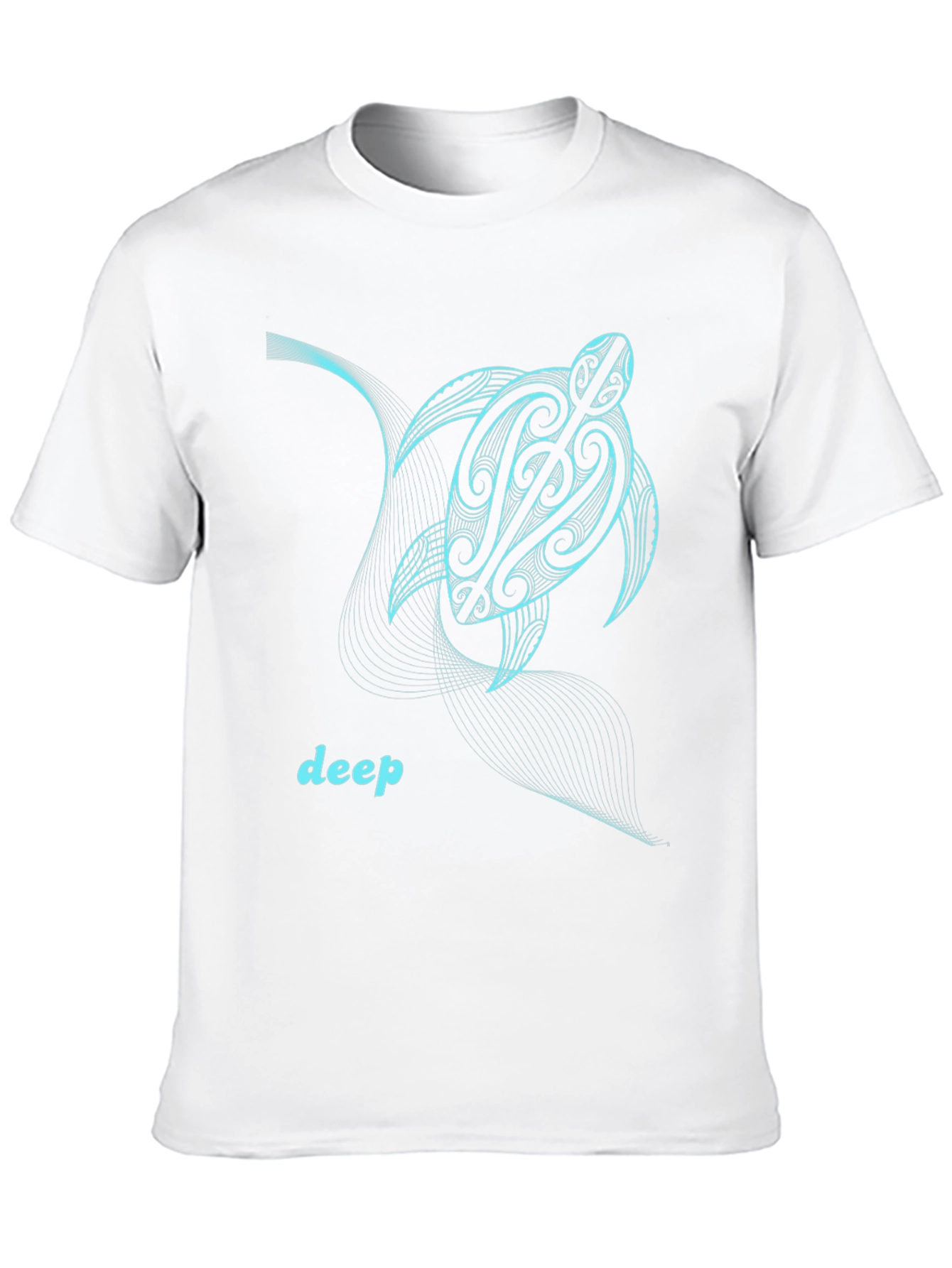 Tribal Turtle Graphic Tee - Deep Sea Design