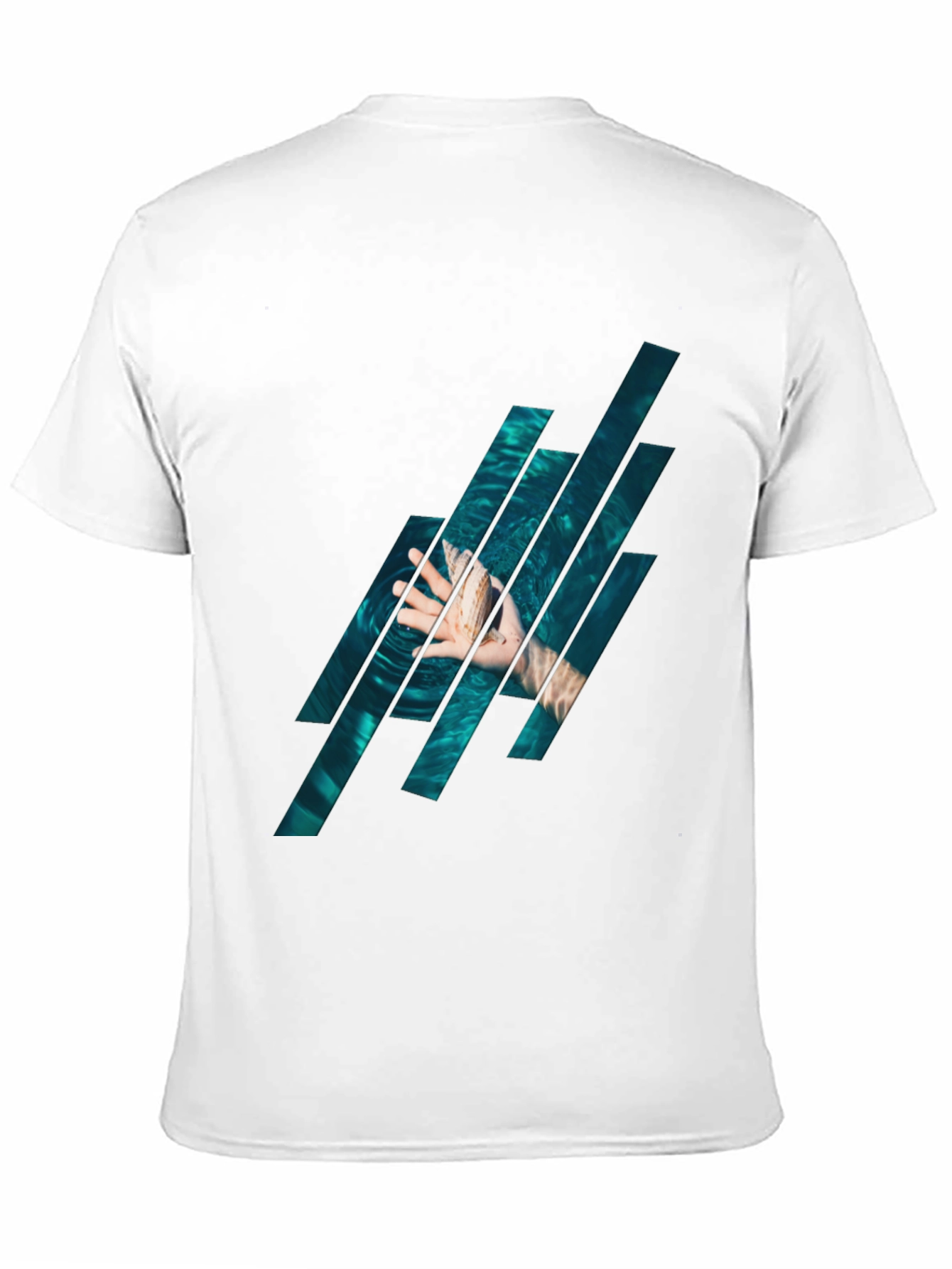 Abstract Water Graphic Black T-Shirt