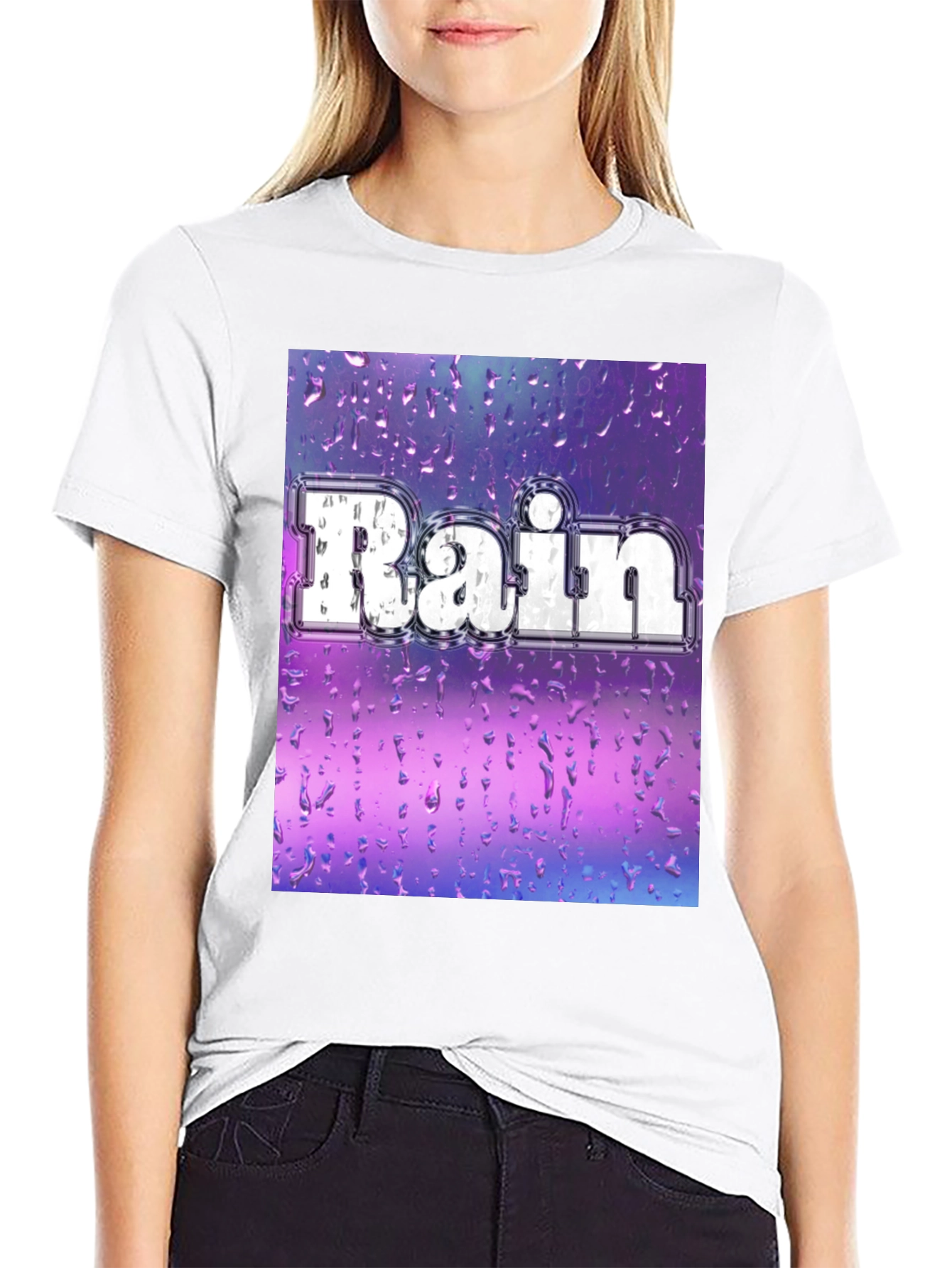 Rain Graphic Tee - Stylish Weather Design