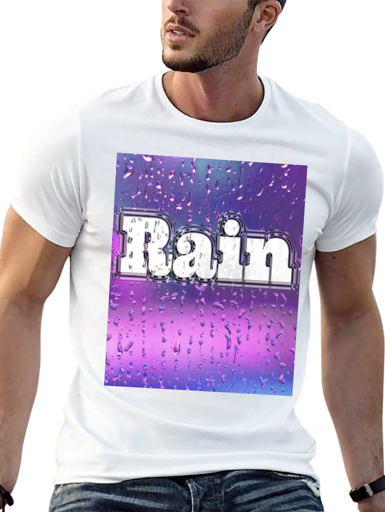 Rain Graphic Tee - Stylish Weather Design