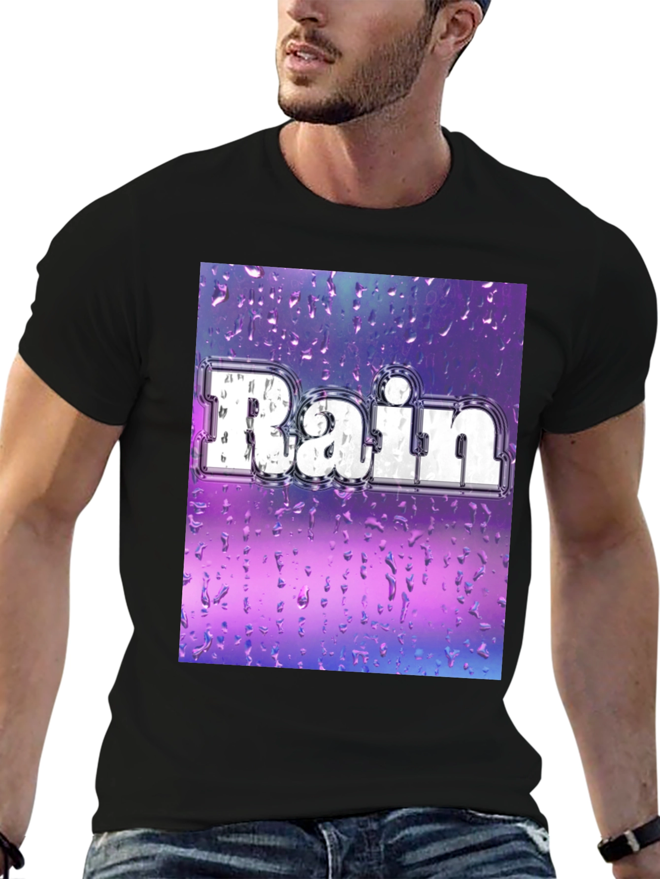 Rain Graphic Tee - Stylish Weather Design