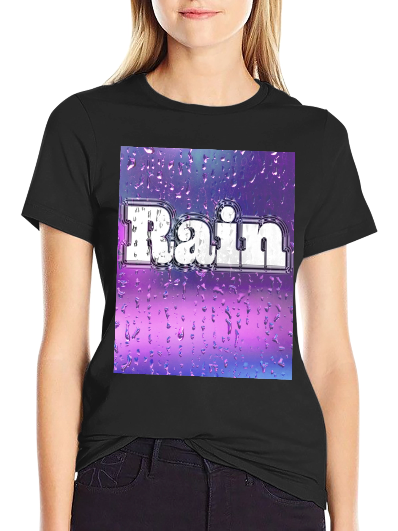 Rain Graphic Tee - Stylish Weather Design