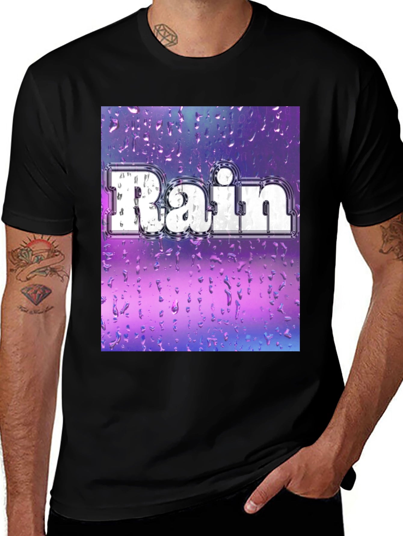 Rain Graphic Tee - Stylish Weather Design