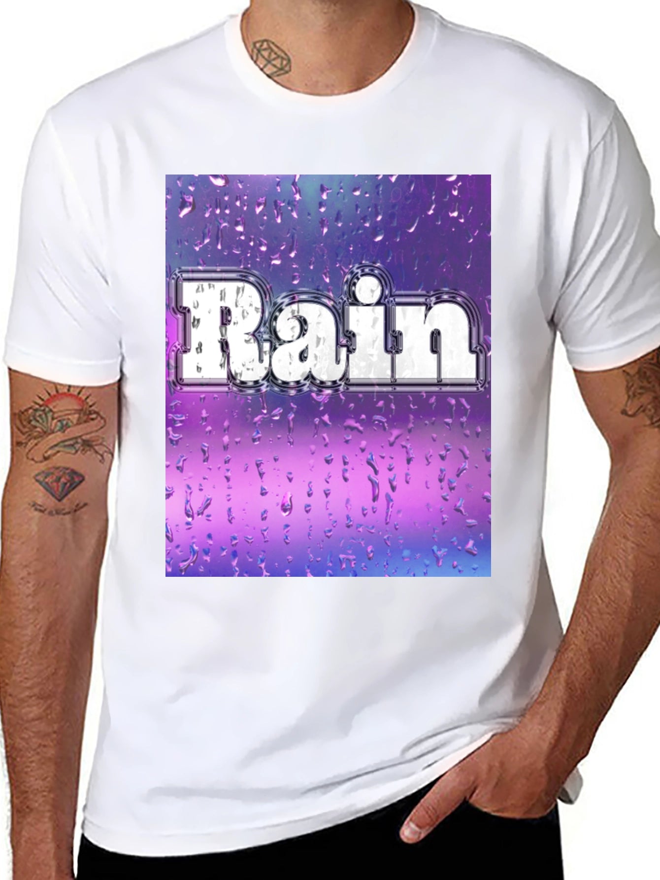 Rain Graphic Tee - Stylish Weather Design