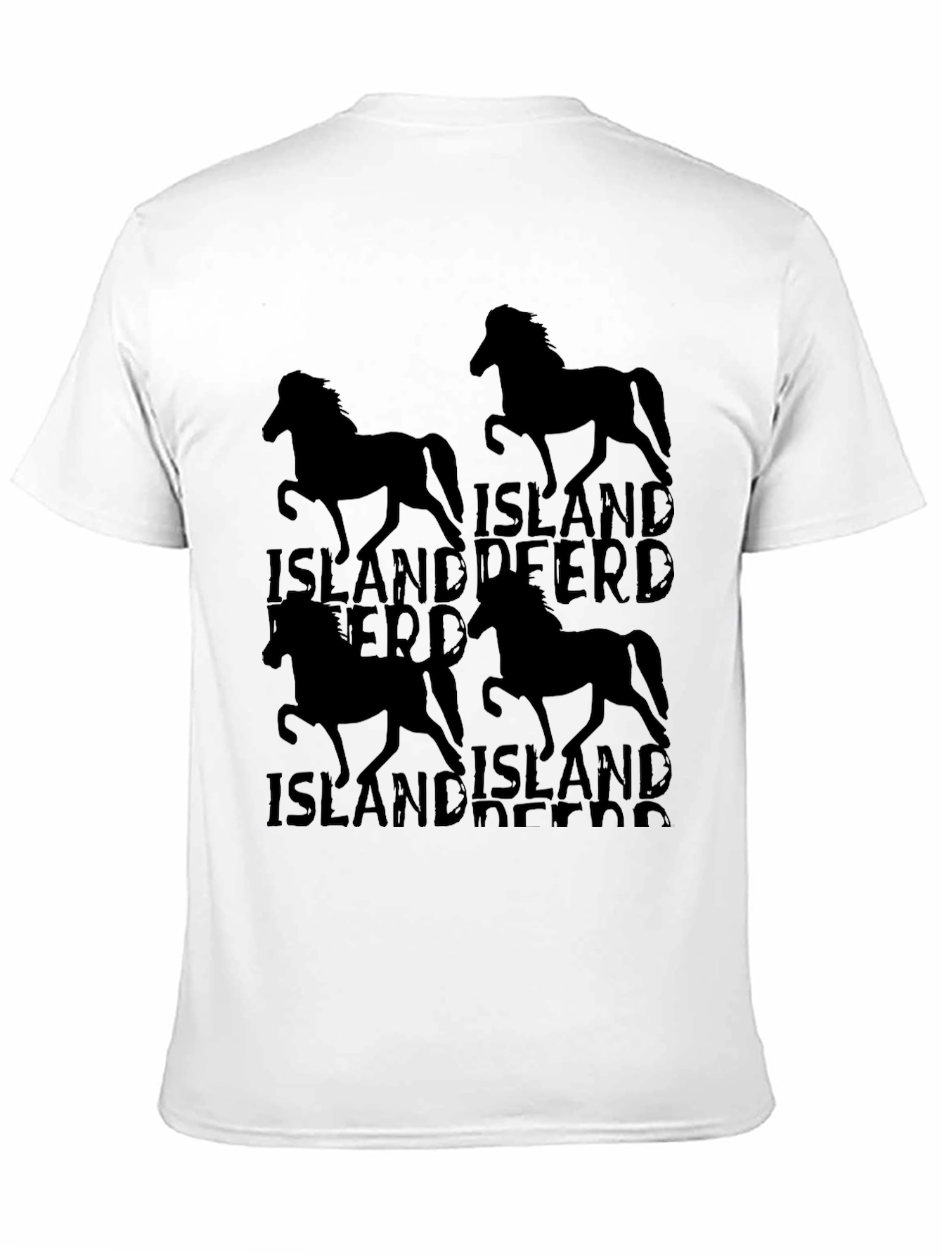 Icelandic Horse T-Shirt Black Tee Islandpferd Design