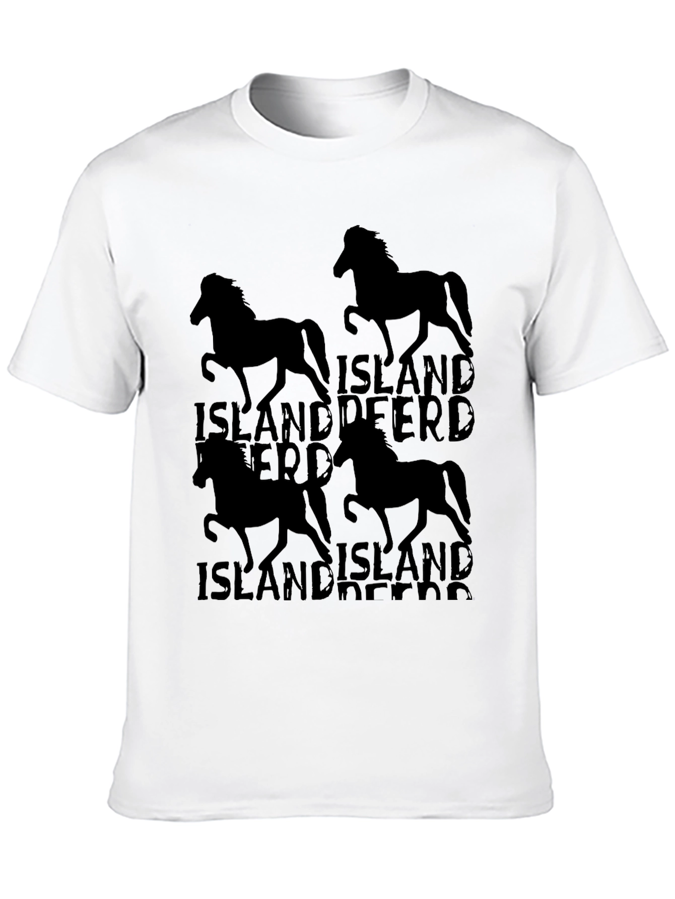 Icelandic Horse T-Shirt Black Tee Islandpferd Design