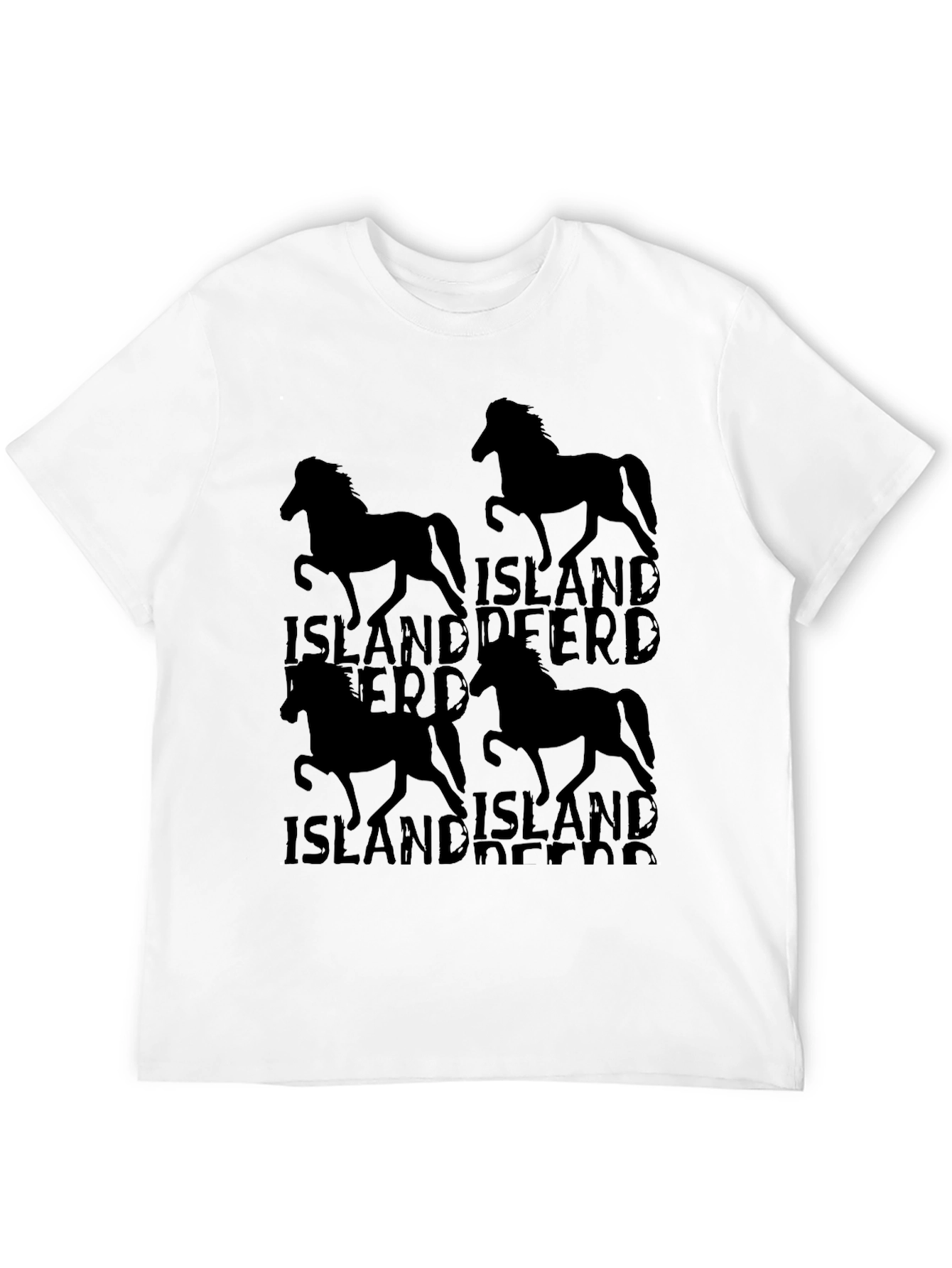 Icelandic Horse T-Shirt Black Tee Islandpferd Design