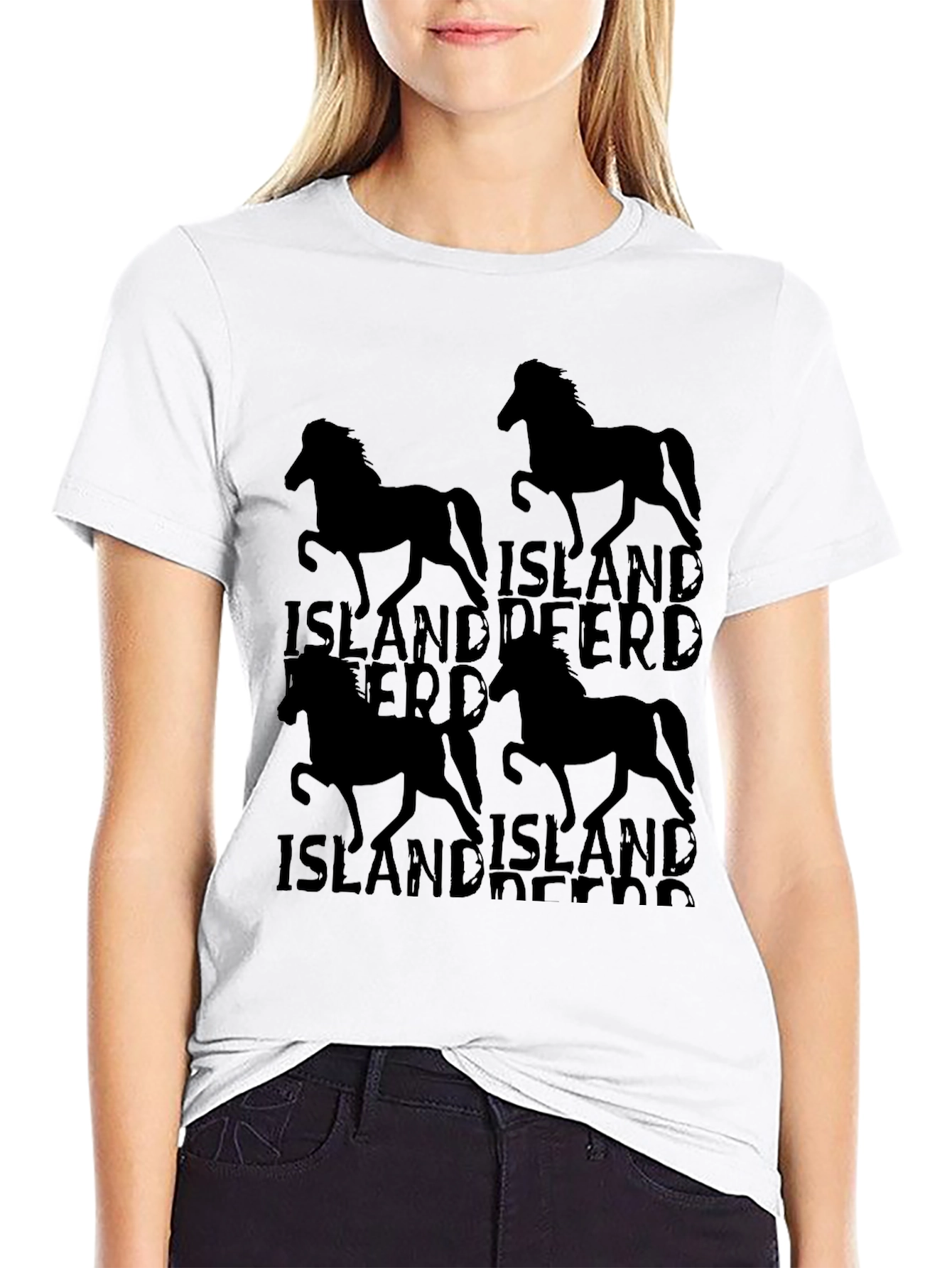 Icelandic Horse T-Shirt Black Tee Islandpferd Design