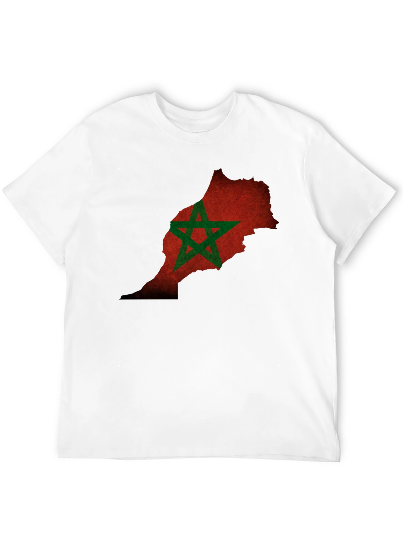 Morocco Flag Map Black T-Shirt