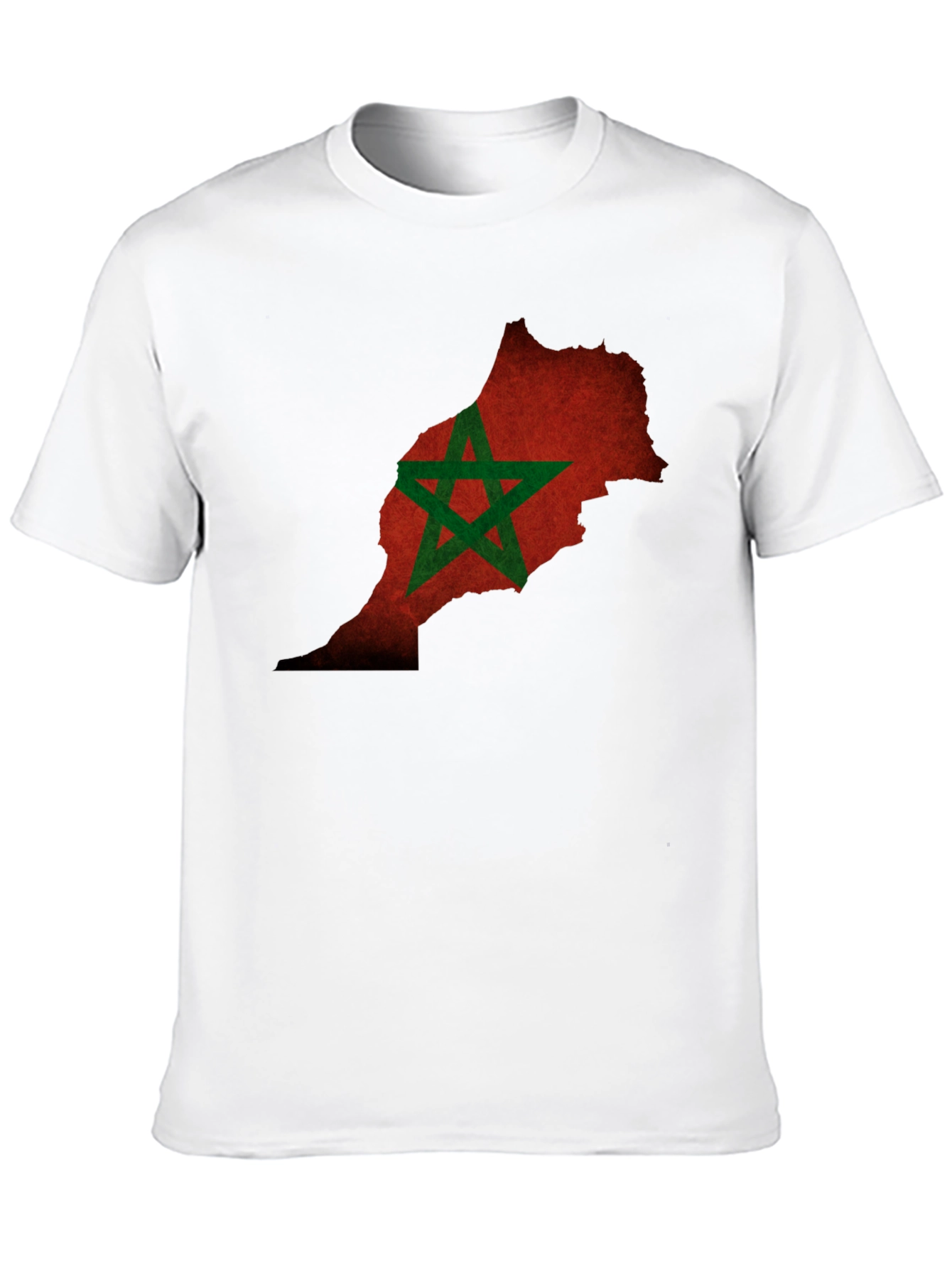Morocco Flag Map Black T-Shirt