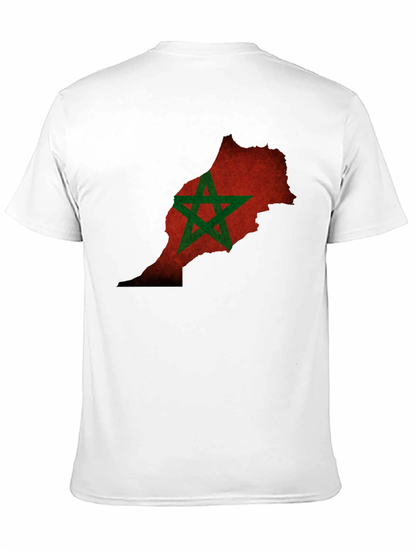 Morocco Flag Map Black T-Shirt