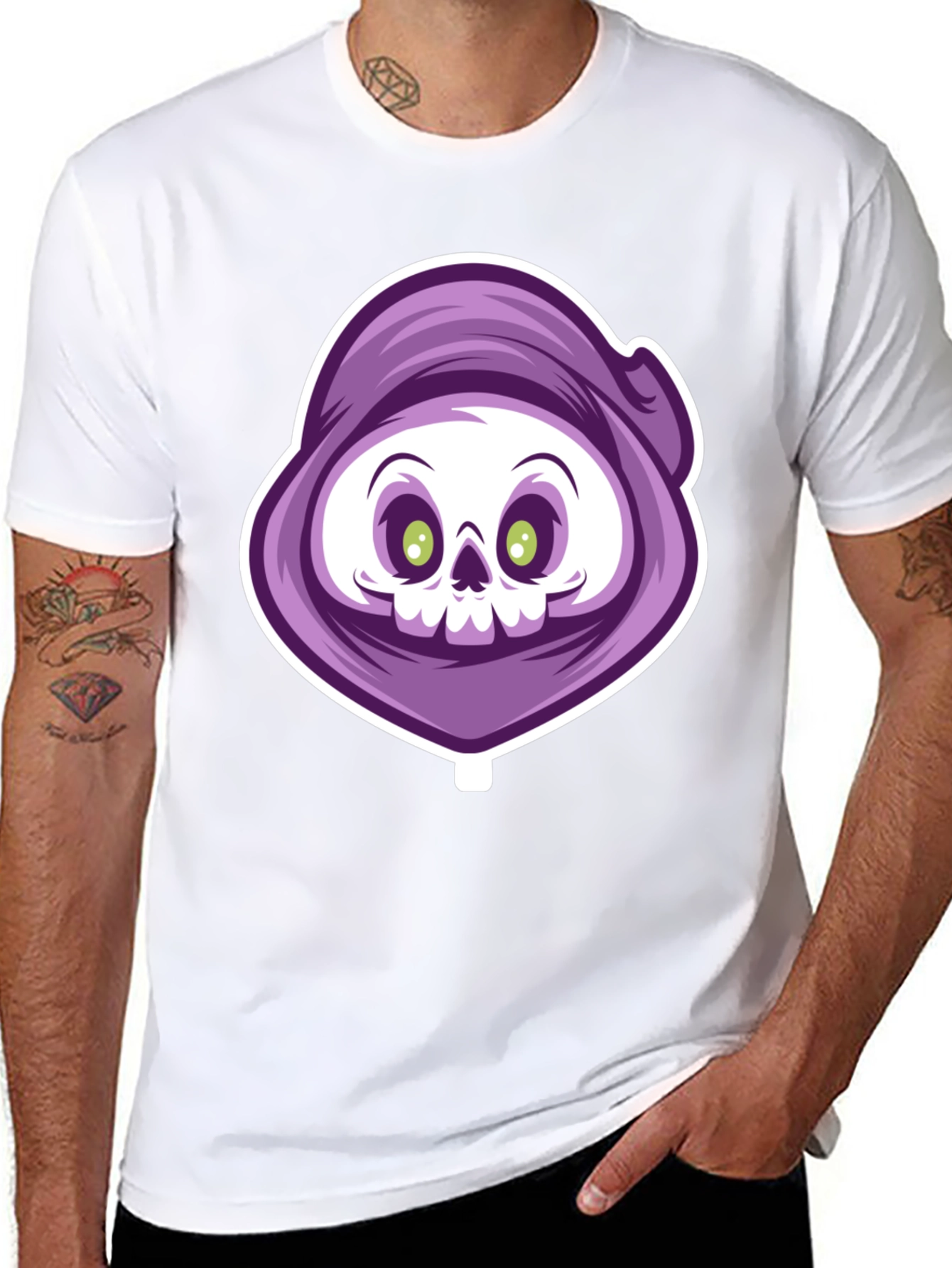 Grim Reaper Cartoon Graphic T-Shirt