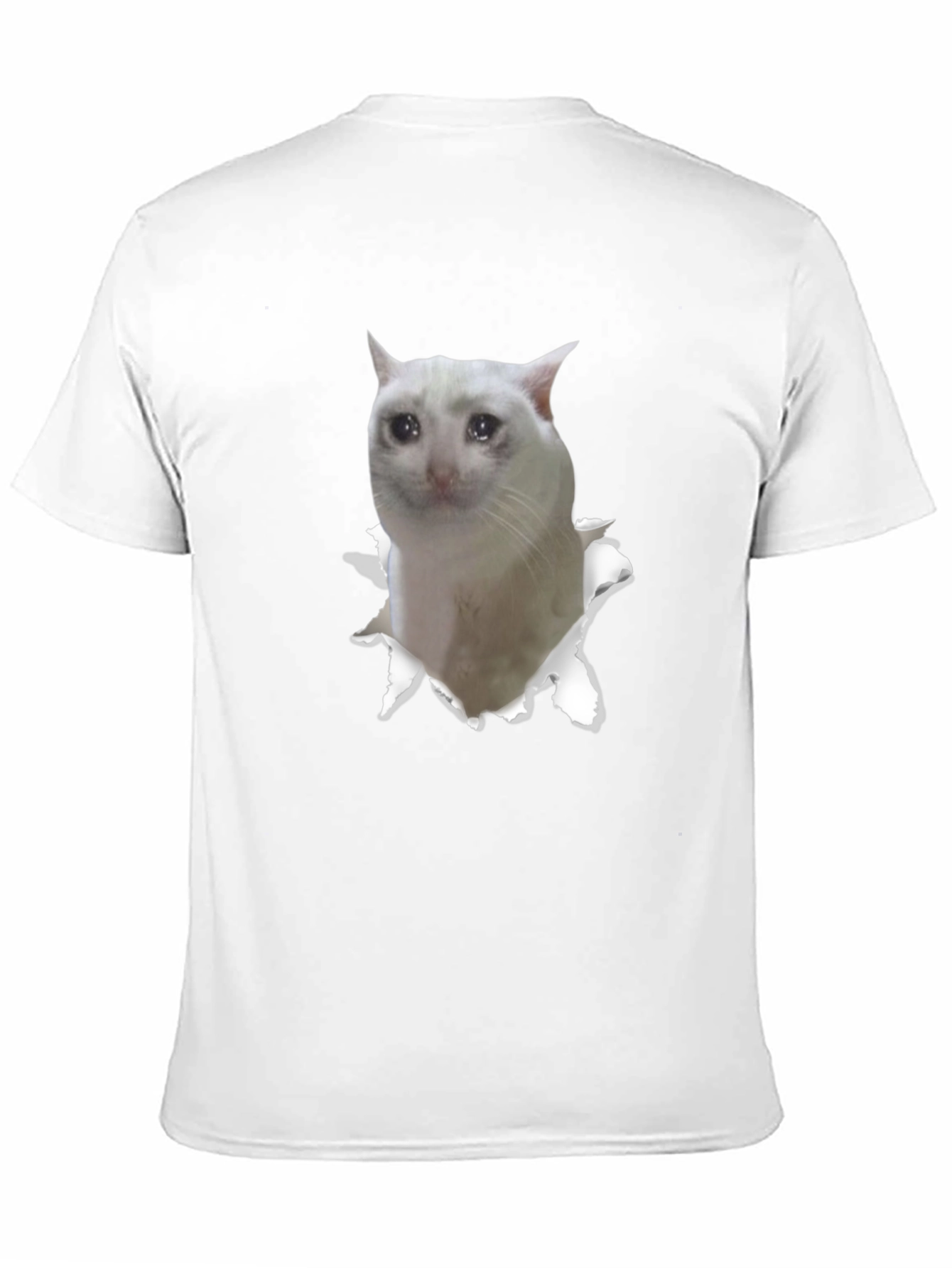Sad Cat Meme Graphic Tee - Unisex Black T-Shirt