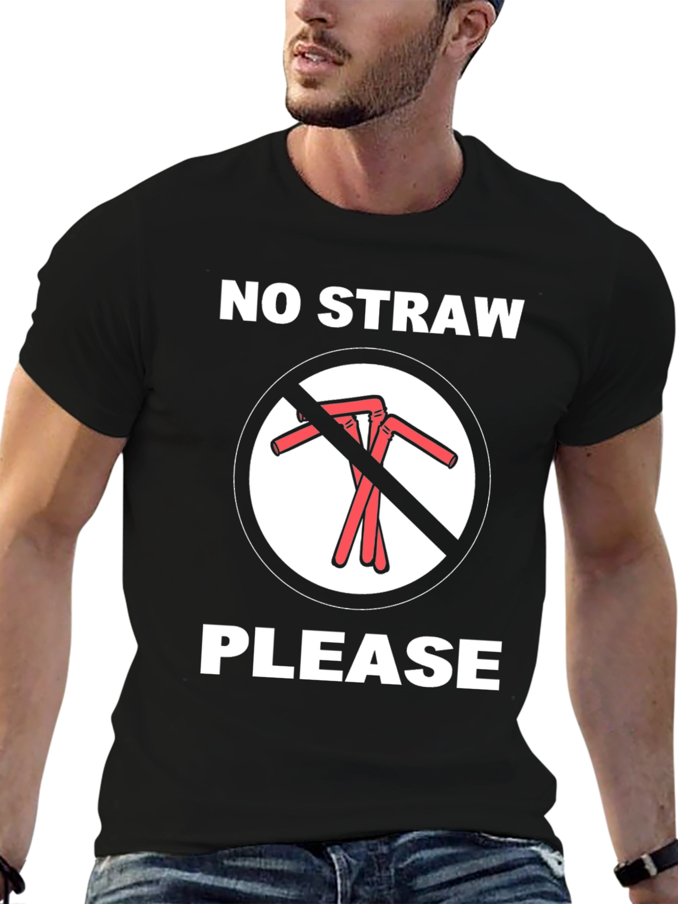 No Straw Please Graphic Tee - Eco Friendly