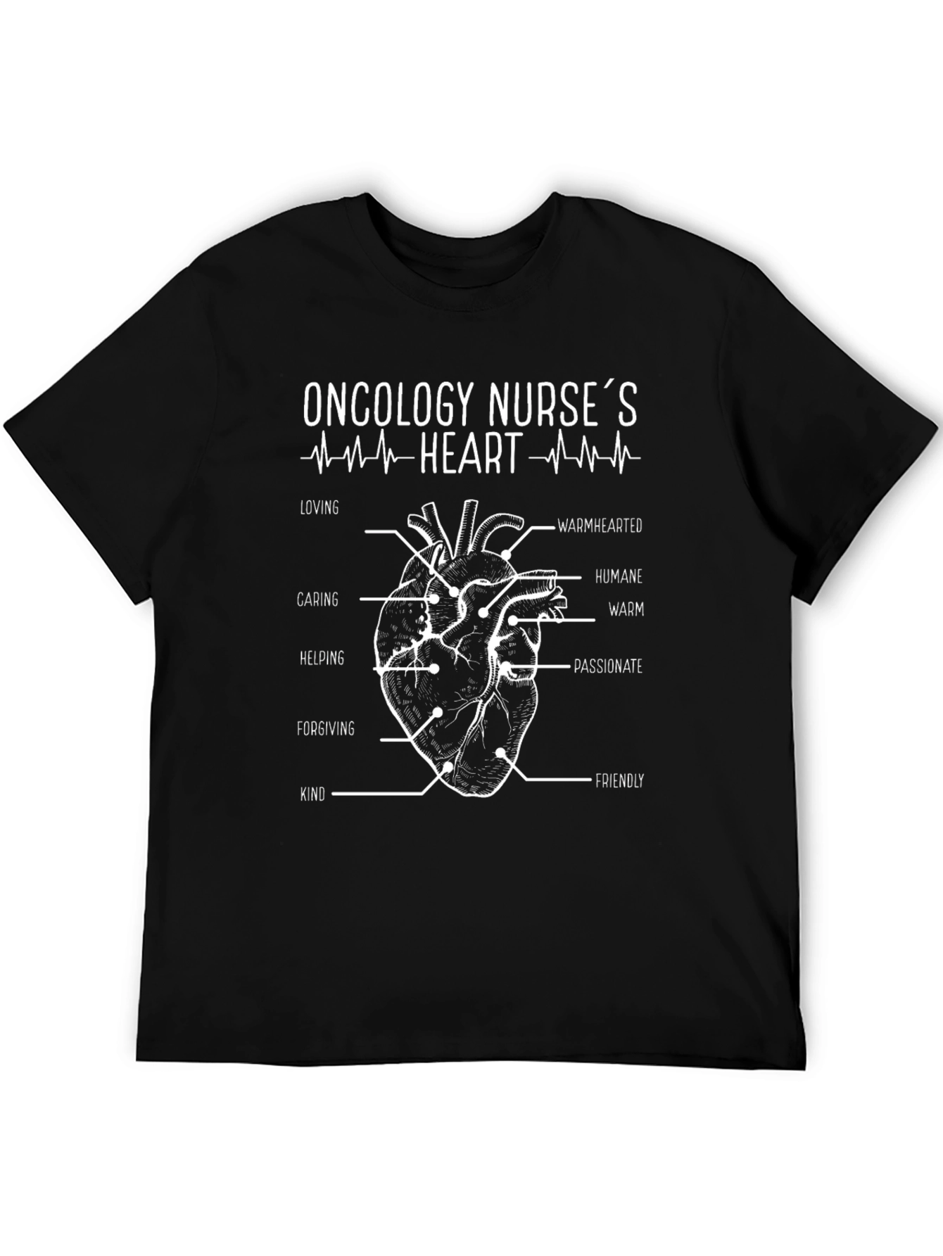 Oncology Nurses Heart T-Shirt - Loving Caring Helping Design
