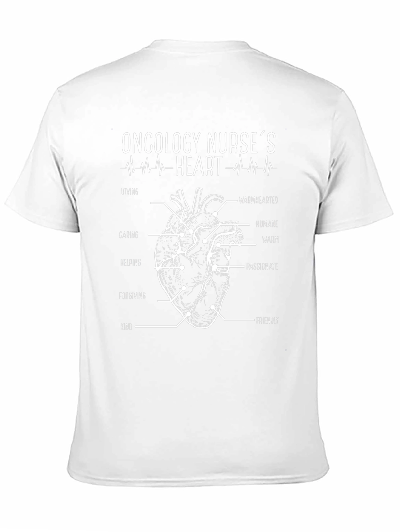 Oncology Nurses Heart T-Shirt - Loving Caring Helping Design