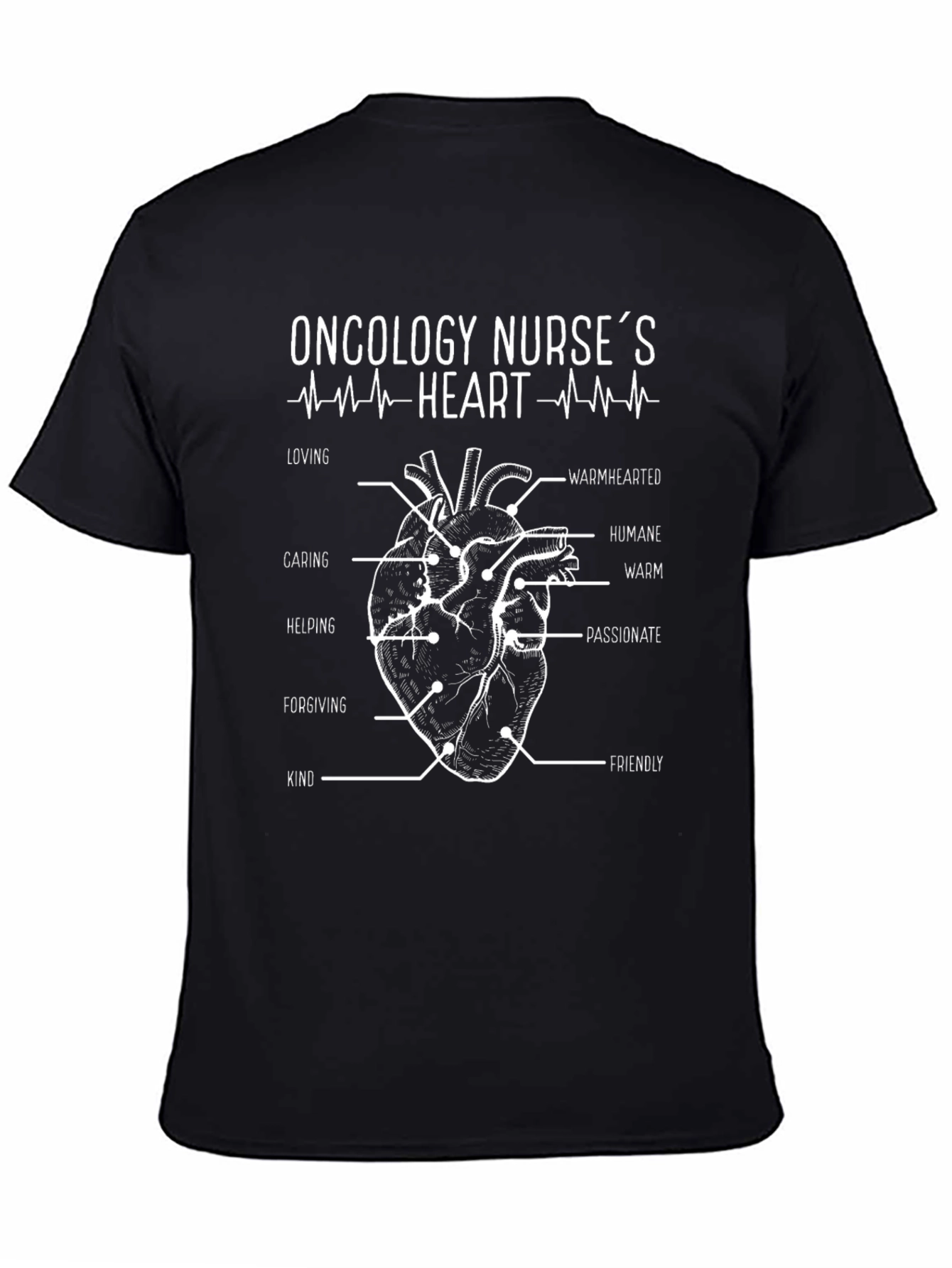 Oncology Nurses Heart T-Shirt - Loving Caring Helping Design