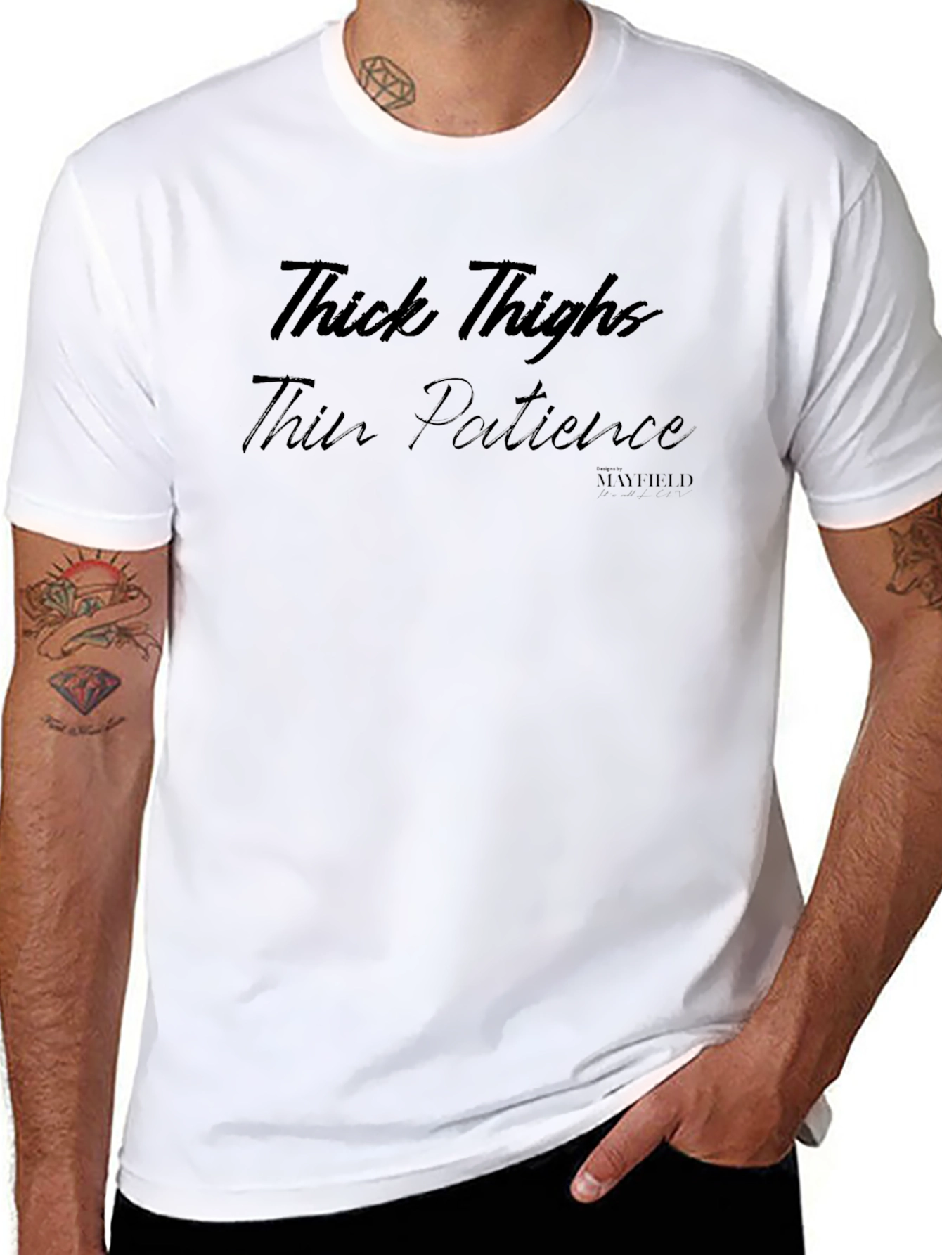 Thick Thighs Thin Patience Black T-Shirt