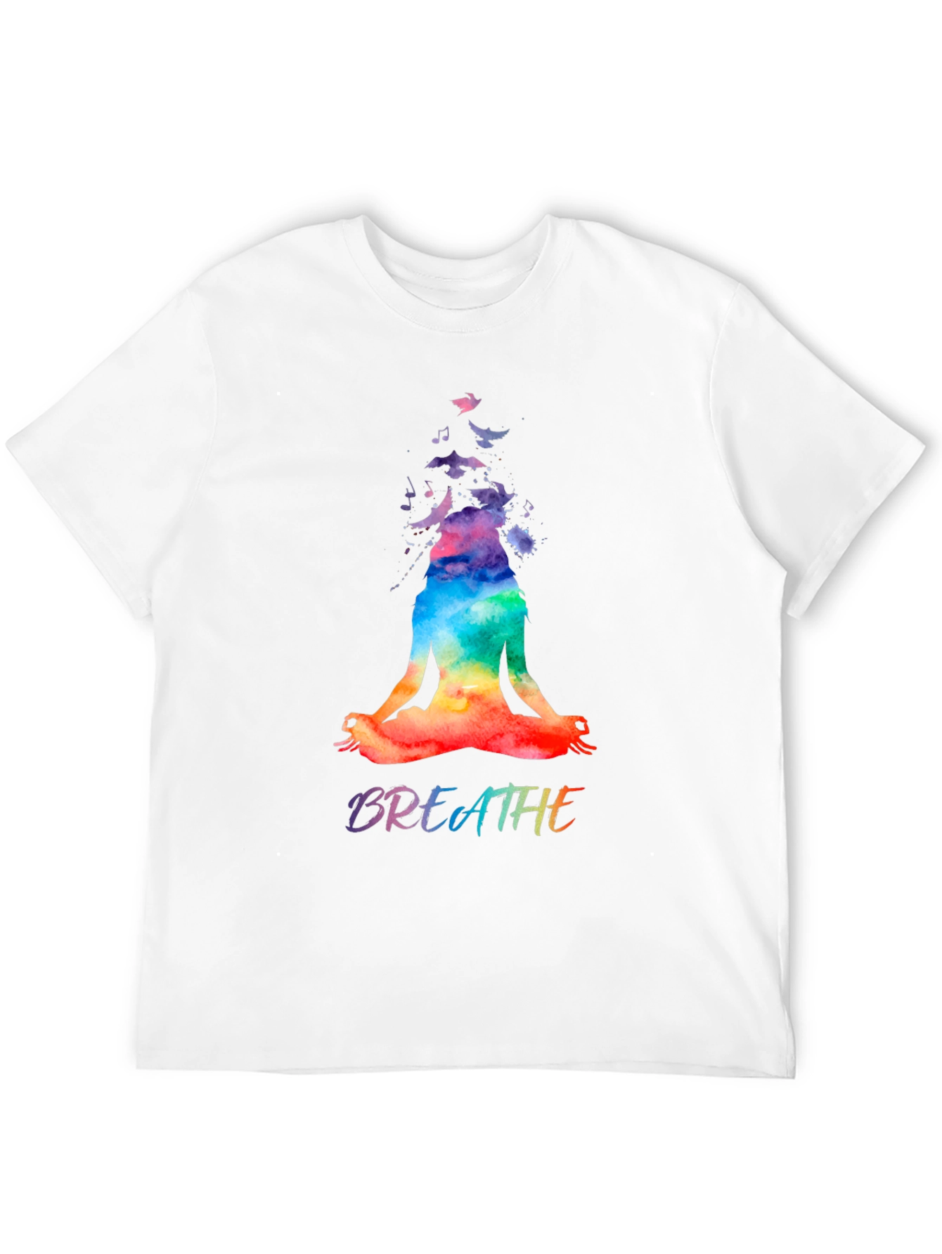Breathe Yoga Meditation Graphic Tee - Black