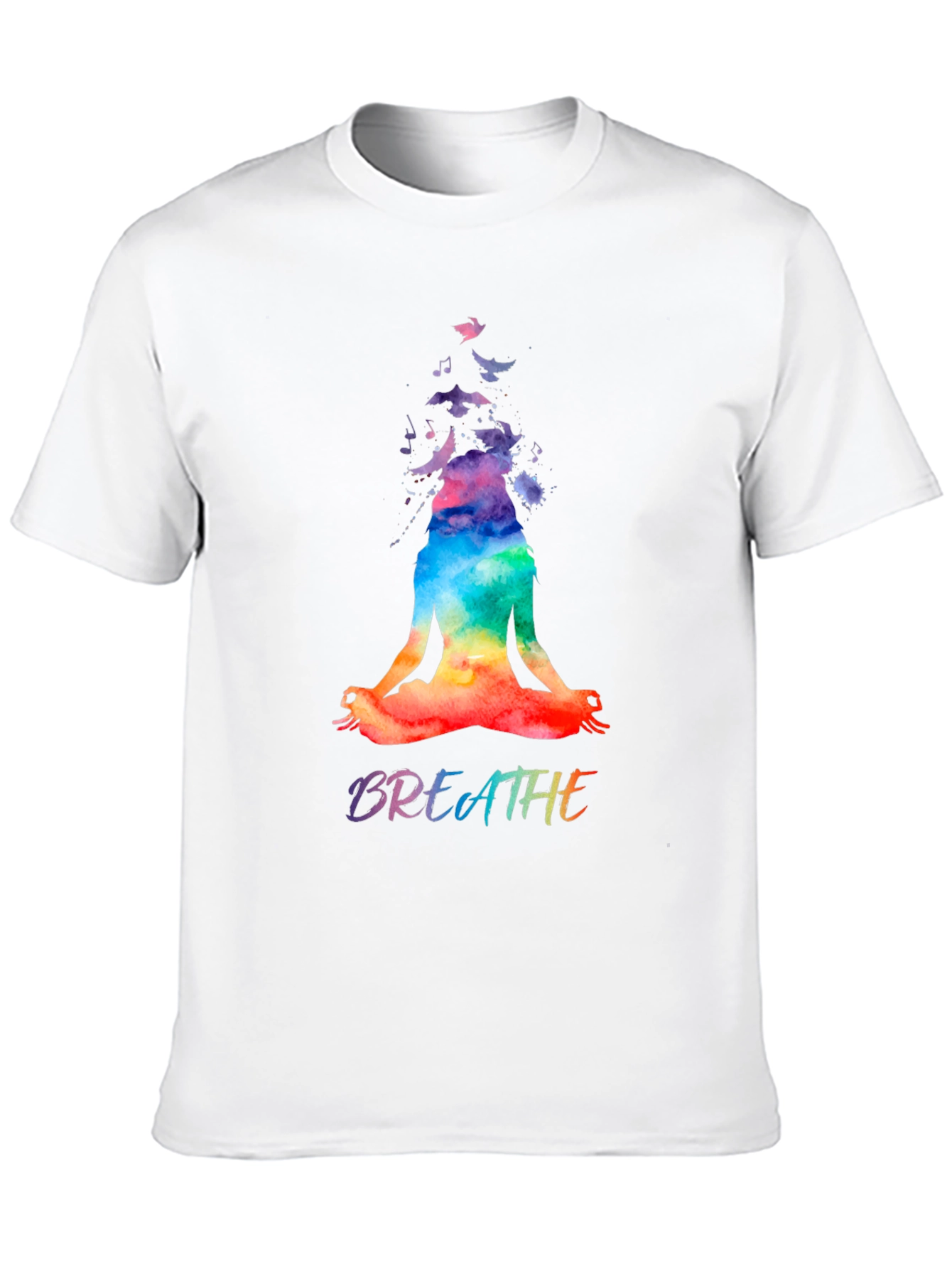 Breathe Yoga Meditation Graphic Tee - Black