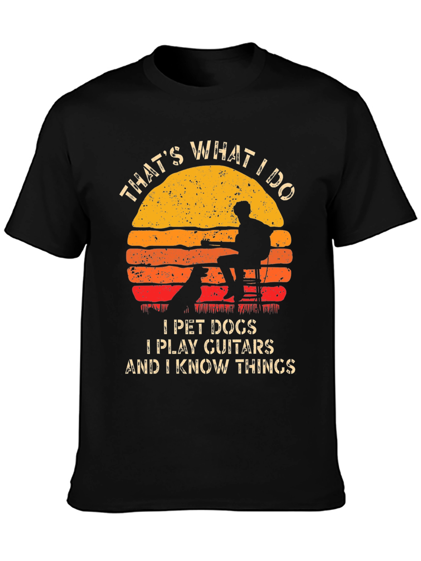 Pet Dog Guitar & Knowledge Graphic Tee