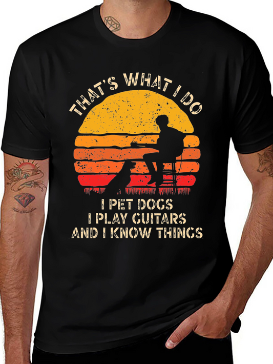 Pet Dog Guitar & Knowledge Graphic Tee