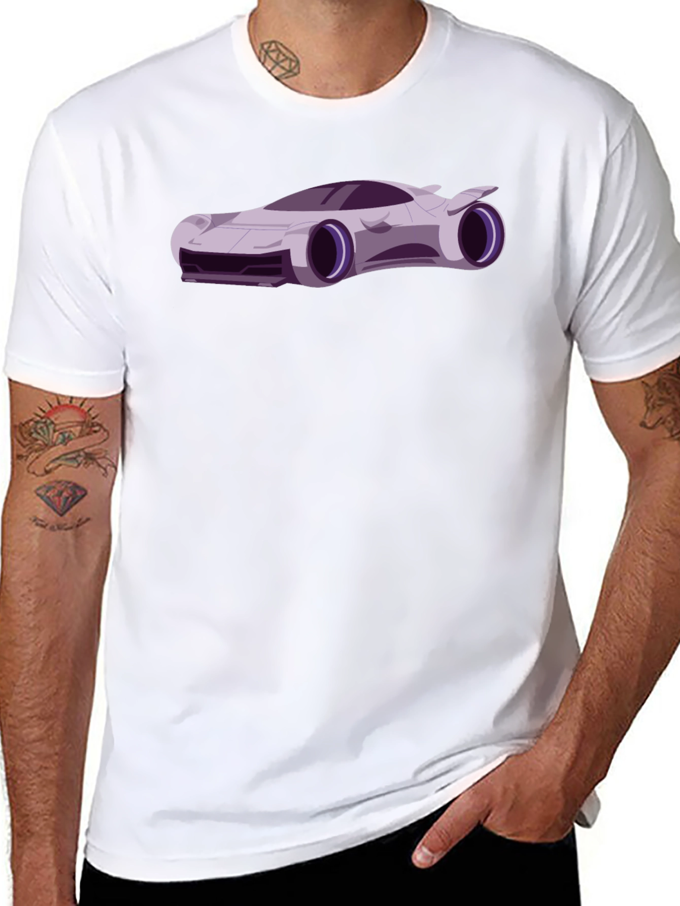 Futuristic Car Graphic Tee - Cool Black T-Shirt