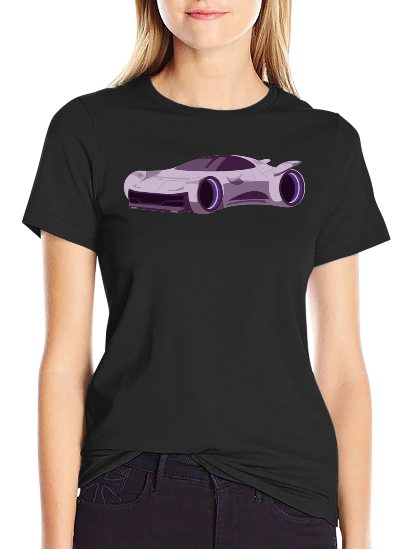 Futuristic Car Graphic Tee - Cool Black T-Shirt